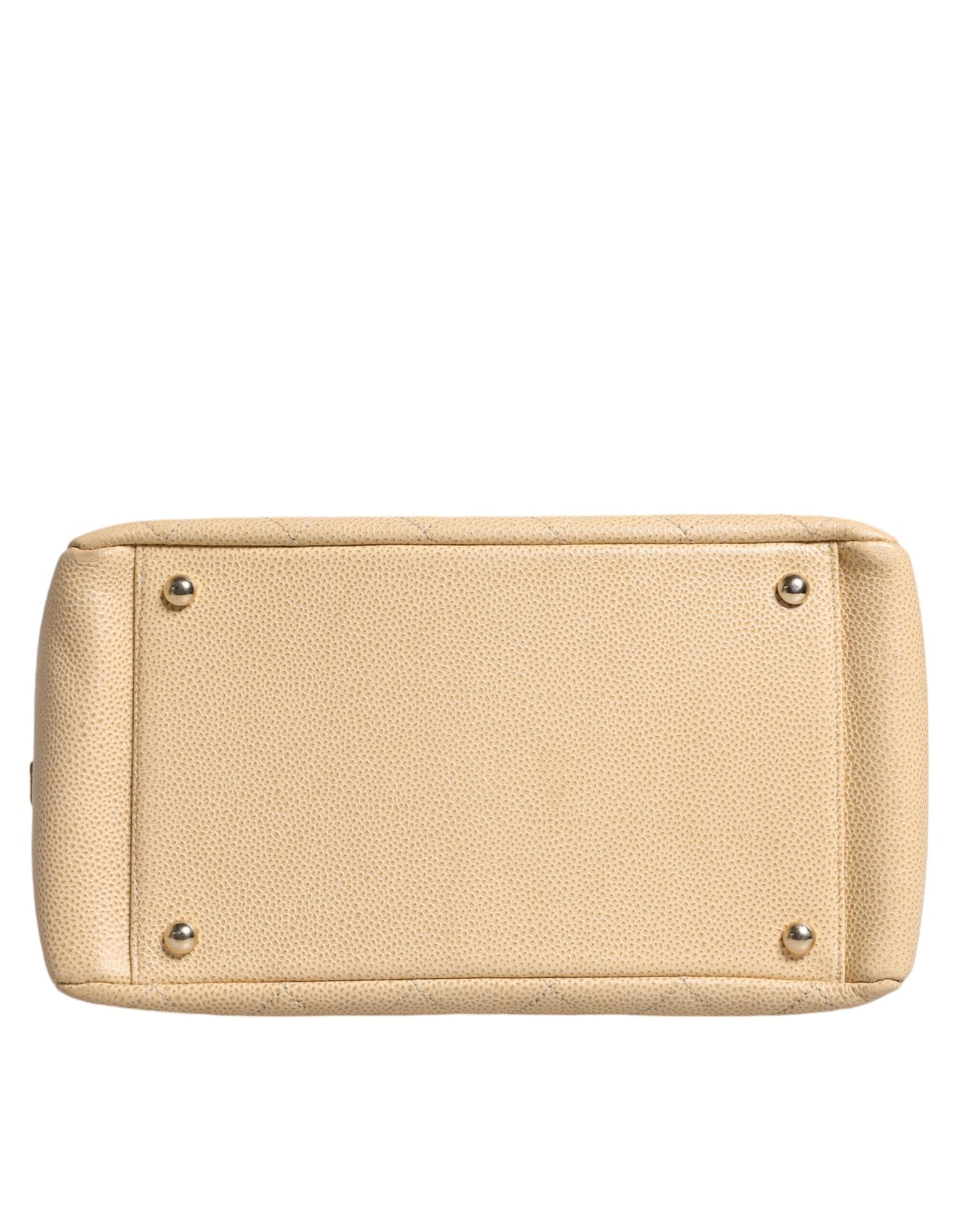 Chanel Beige Caviar De Coco Chain Leather Purse Women's Bag