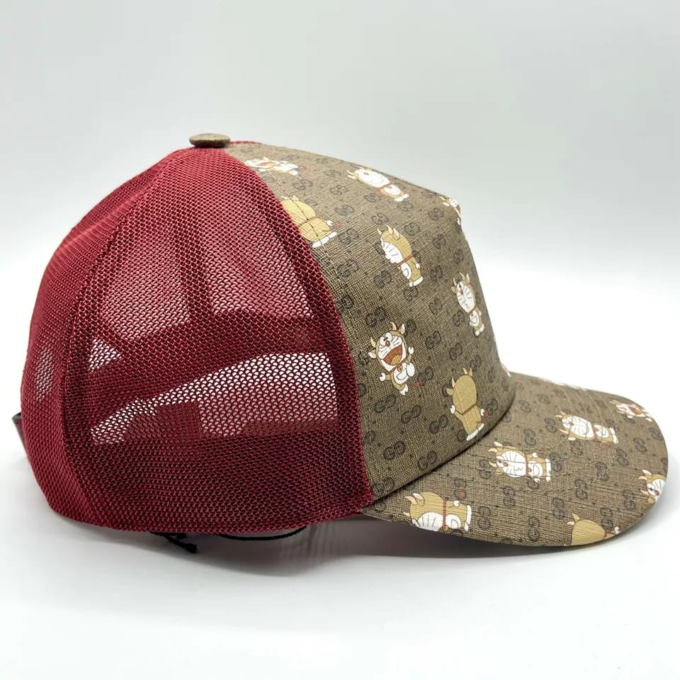 Gucci x Doraemon Men's Limited Edition Brown/Burgundy Baseball Hat