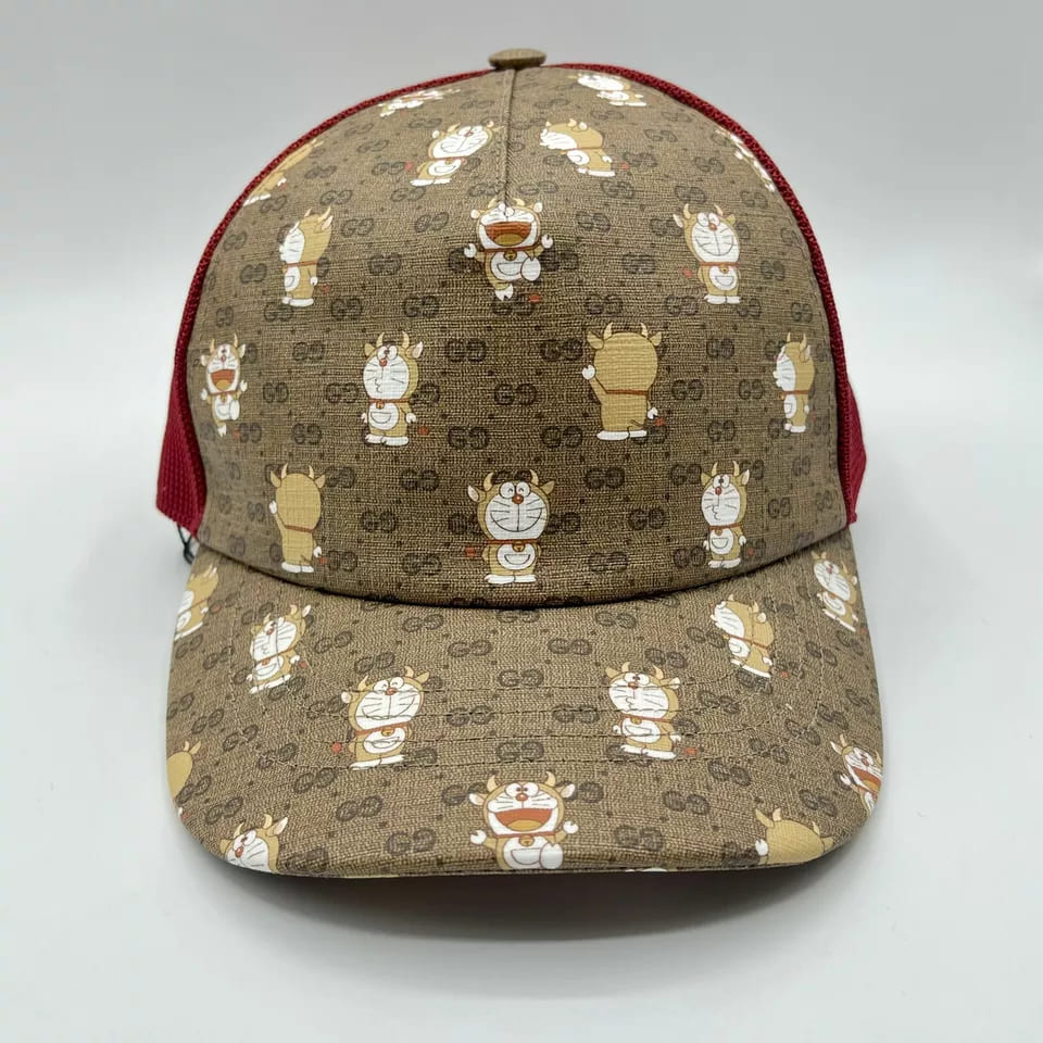 Gucci x Doraemon Men's Limited Edition Brown/Burgundy Baseball Hat