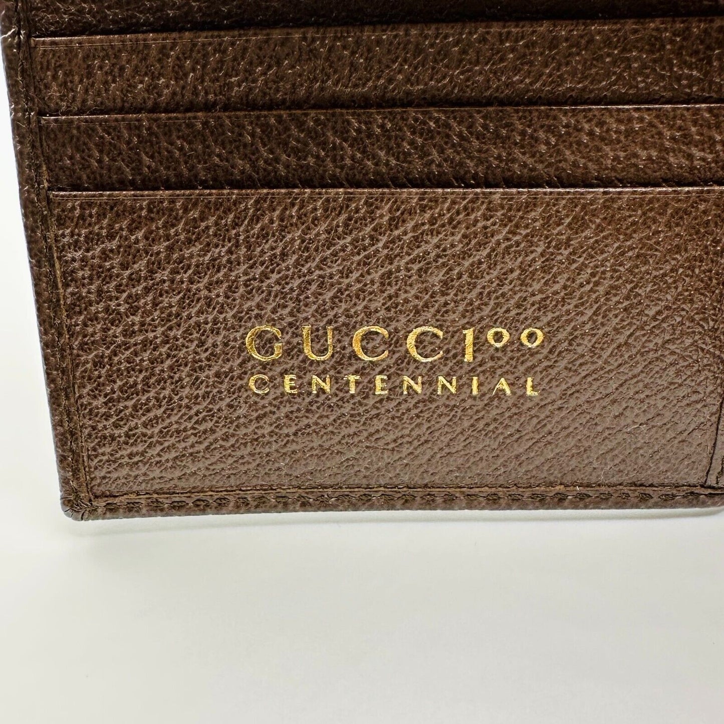 Gucci 100 Centennial Men's Brown Leather Bifold Wallet