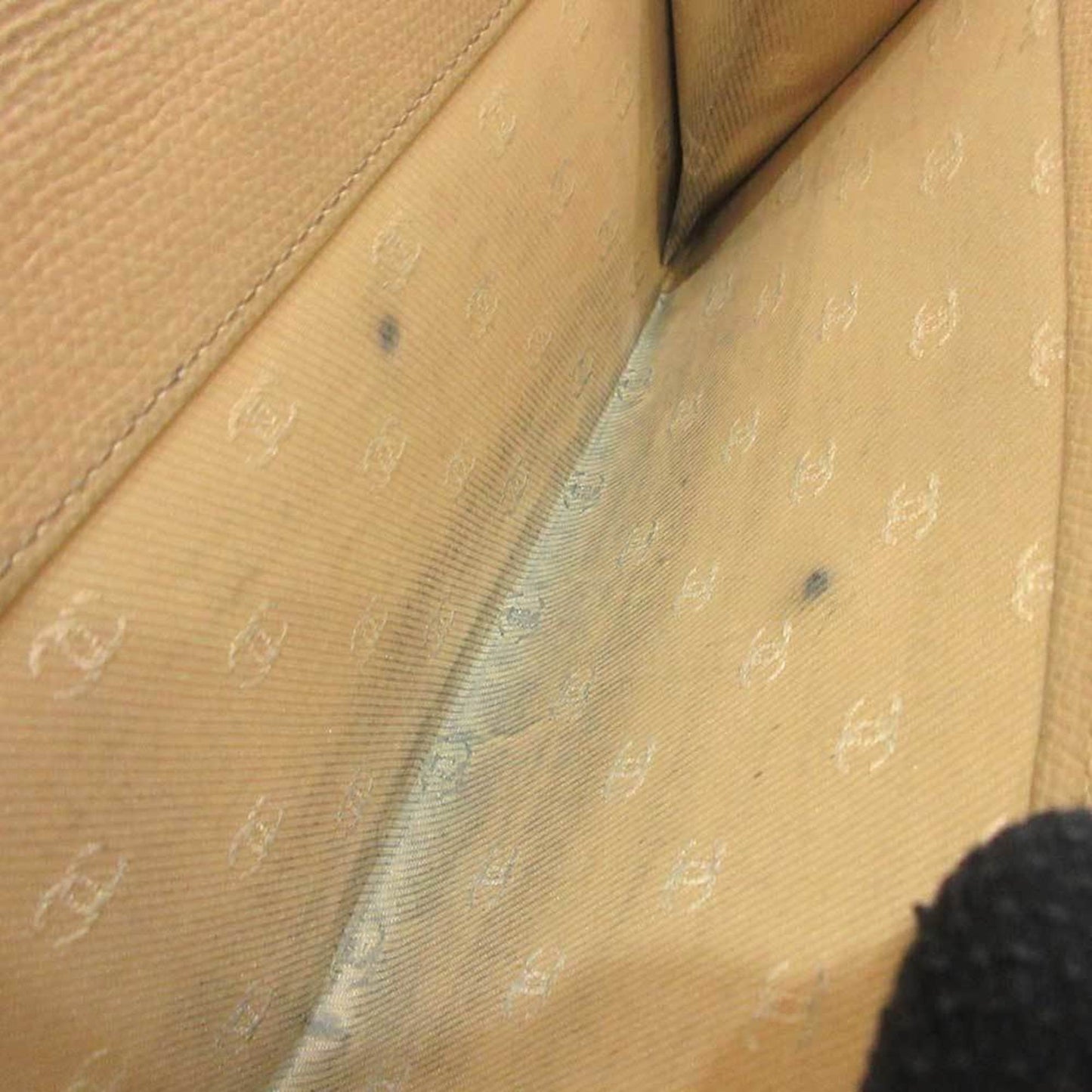 Chanel Beige Leather Coco button wallet accessories