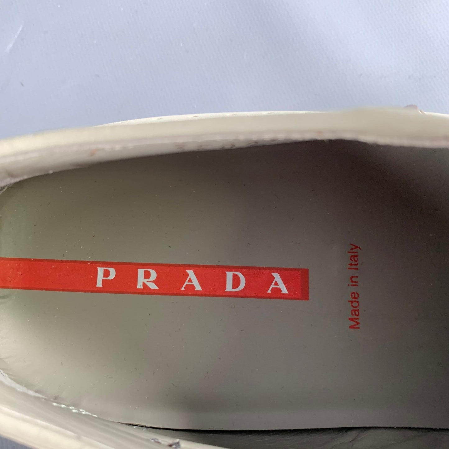 PRADA Size 7.5 Grey Brown Perforated Leather Lace-Up Shoes