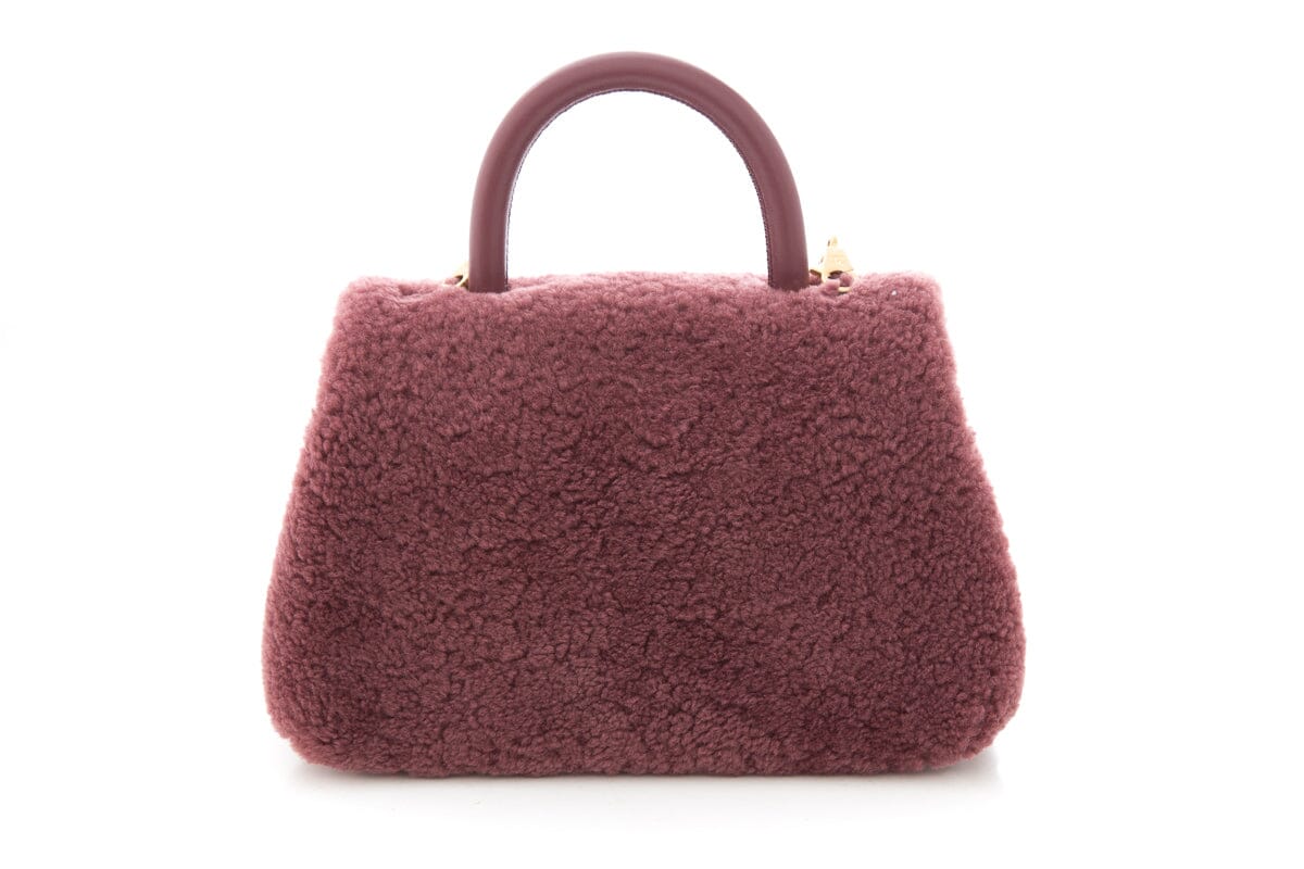 Chanel 2017 Purple Shearling Coco Handle Handbag