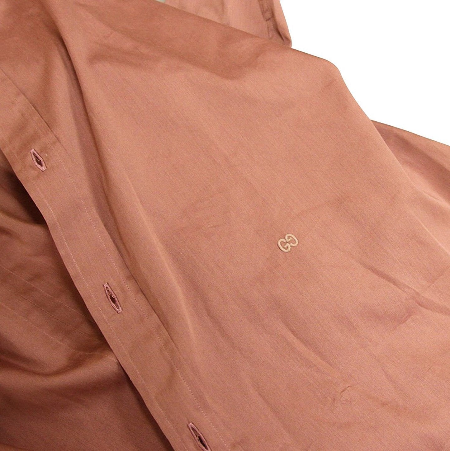 Gucci Men's Pale Red Cotton Silk Slim Dress Shirt (42 / 16.5)