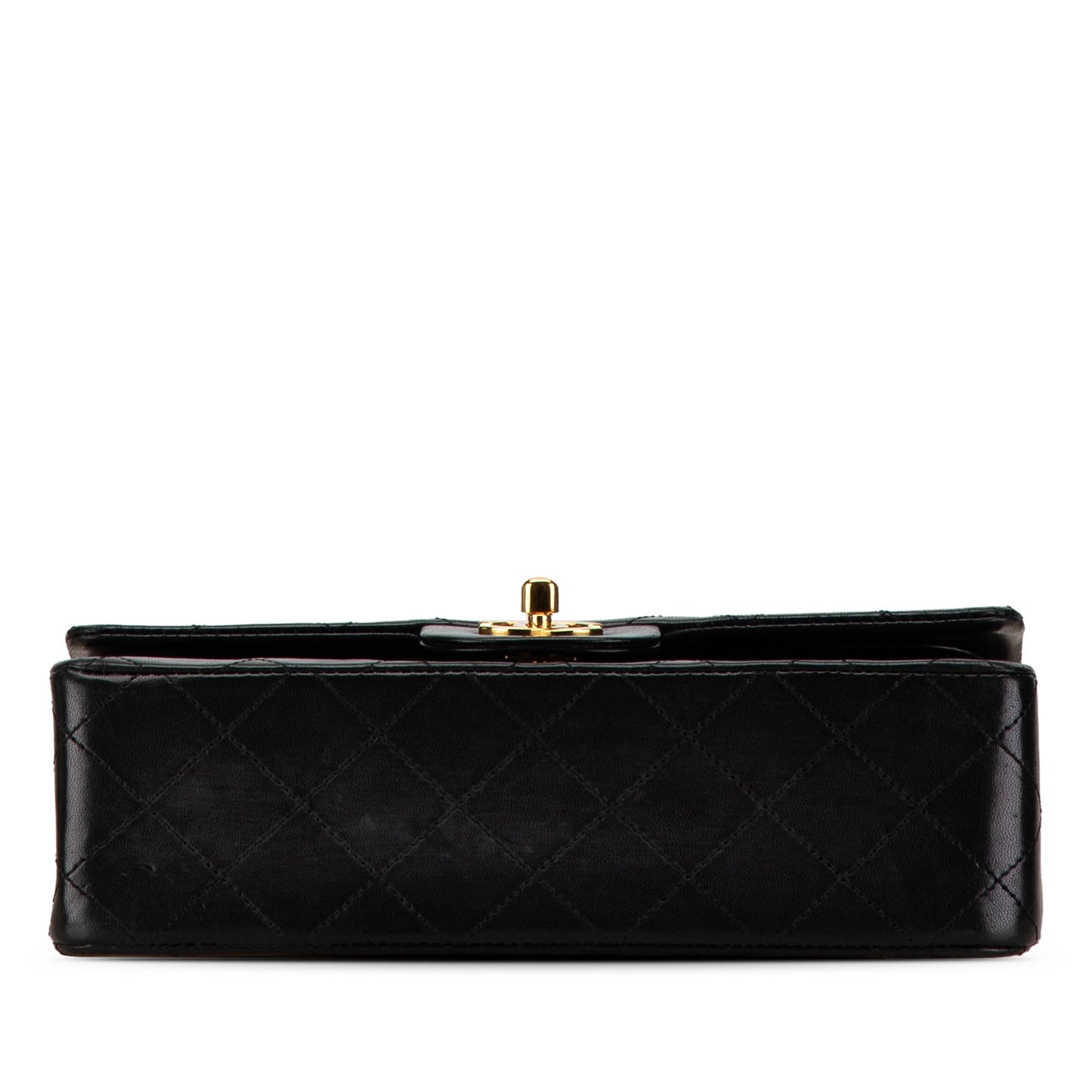 Black Chanel Small Classic Lambskin Double Flap Shoulder Bag