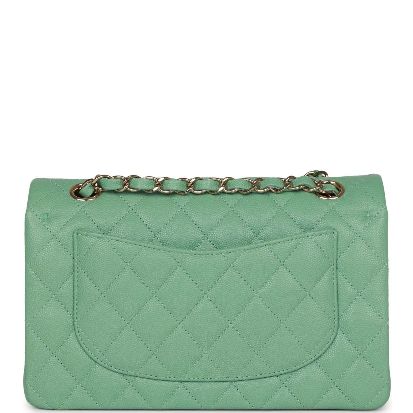 Chanel bagSmall Classic Double Flap Green Caviar Light Gold Hardware