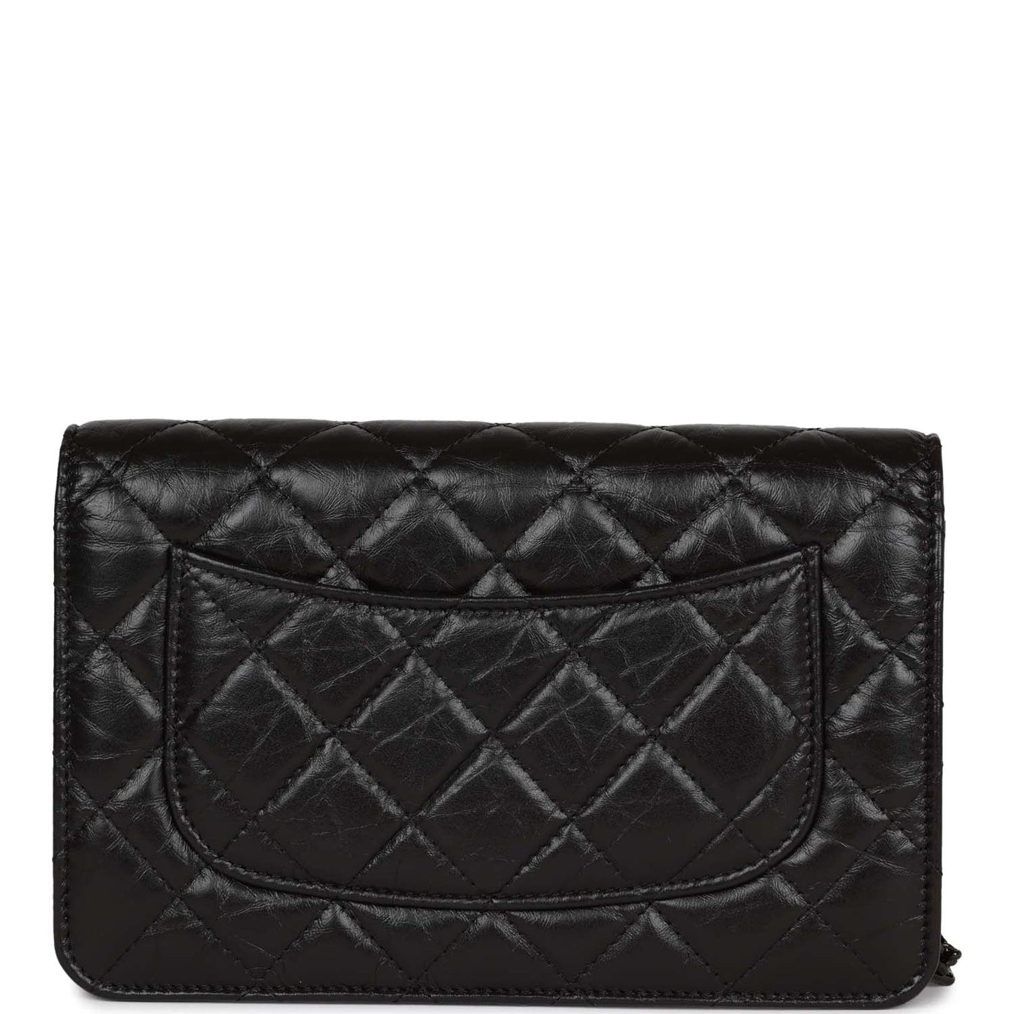Chanel Reissue Wallet On Chain WOC So Black Aged Calfskin Black Hardware