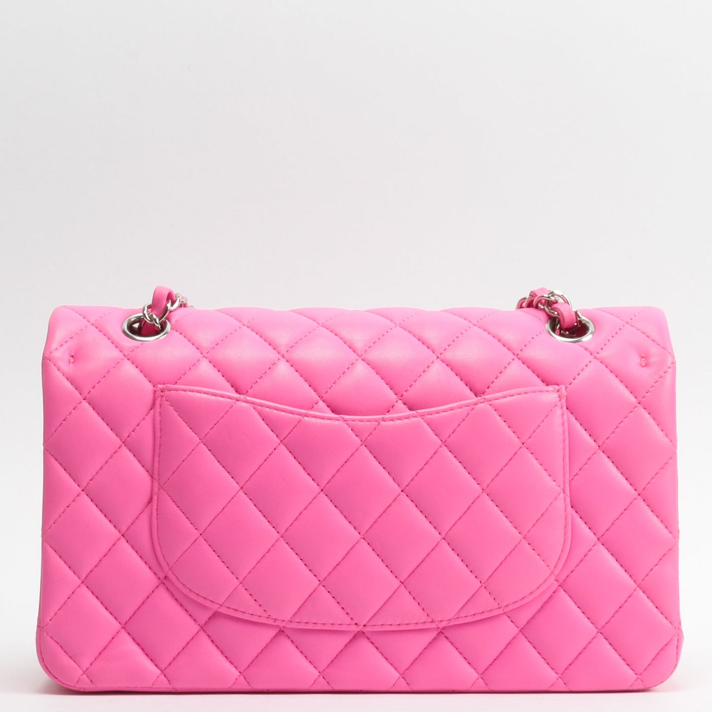 CHANEL 2021 Medium Classic Double Flap Lambskin- Bubblegum Pink