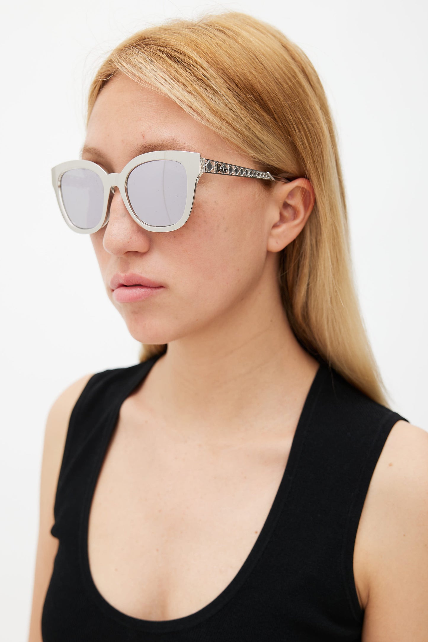 Silver Mirrored Diorama 1 Sunglasses