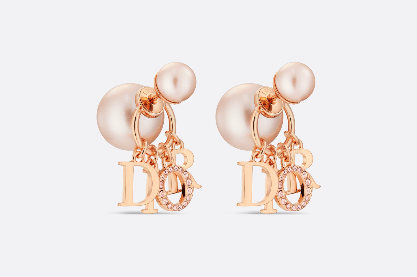 Dior Tribales Earrings • Pink-Finish Metal with Pink Resin Pearls and Crystals