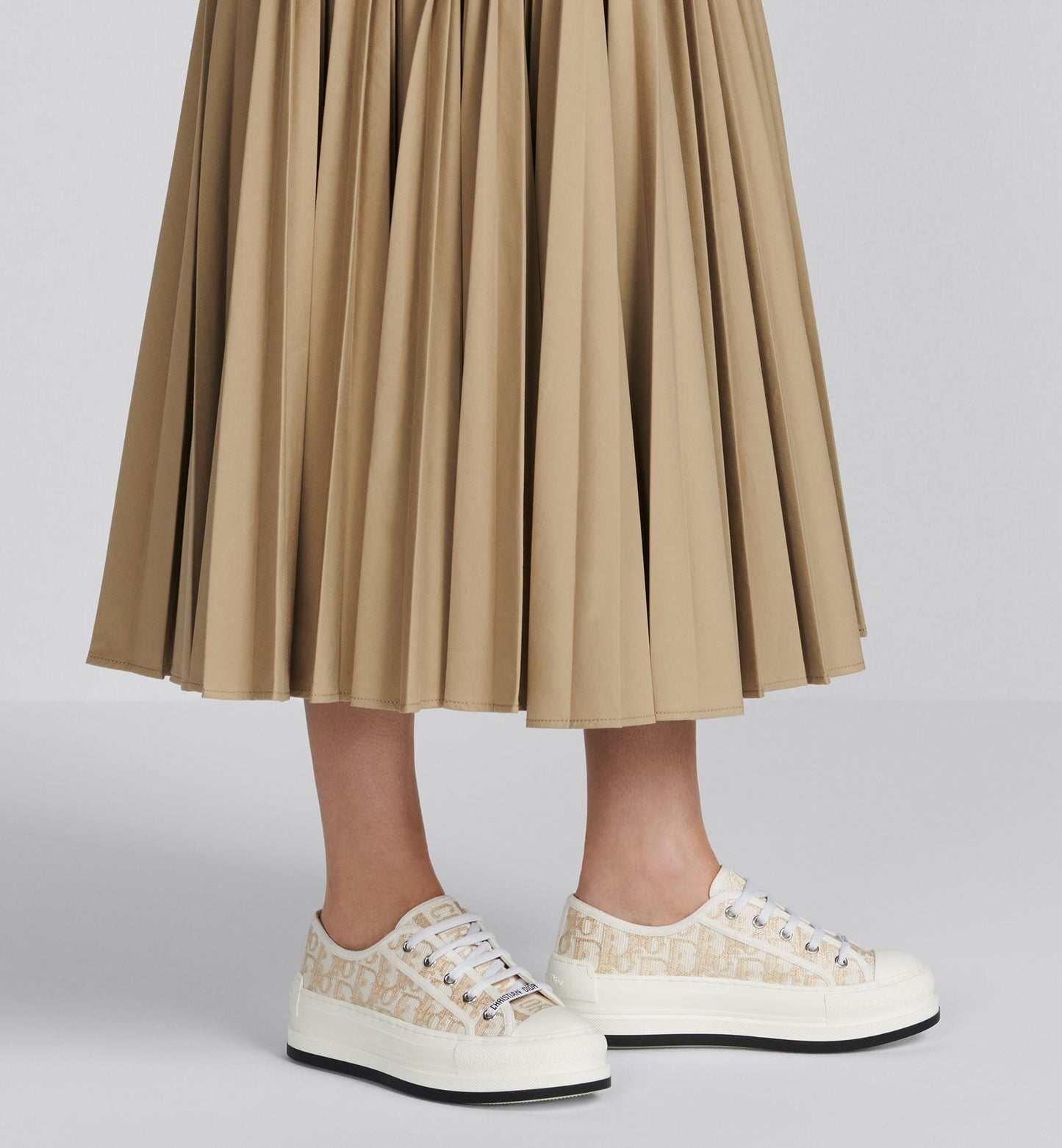 Walk'n'Dior Platform Sneaker • Gold-Tone Dior Oblique Cotton with Metallic Thread Embroidery
