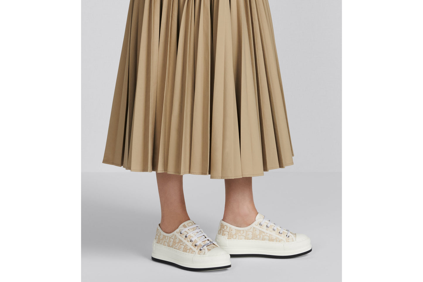 Walk'n'Dior Platform Sneaker • Gold-Tone Dior Oblique Cotton with Metallic Thread Embroidery