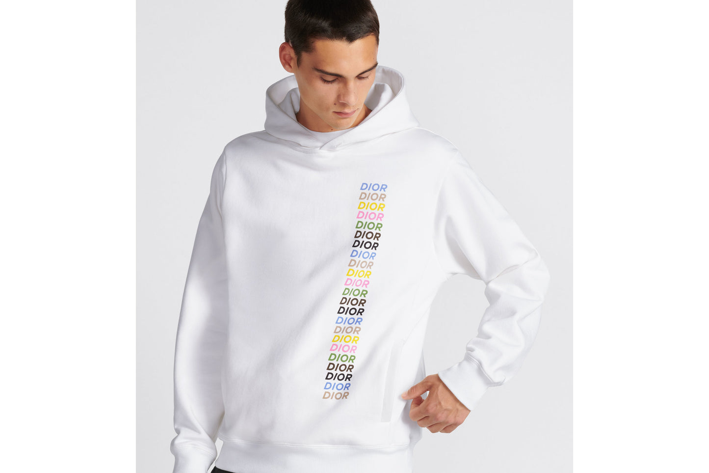 Relaxed-Fit Hooded Sweatshirt • White Cotton Fleece