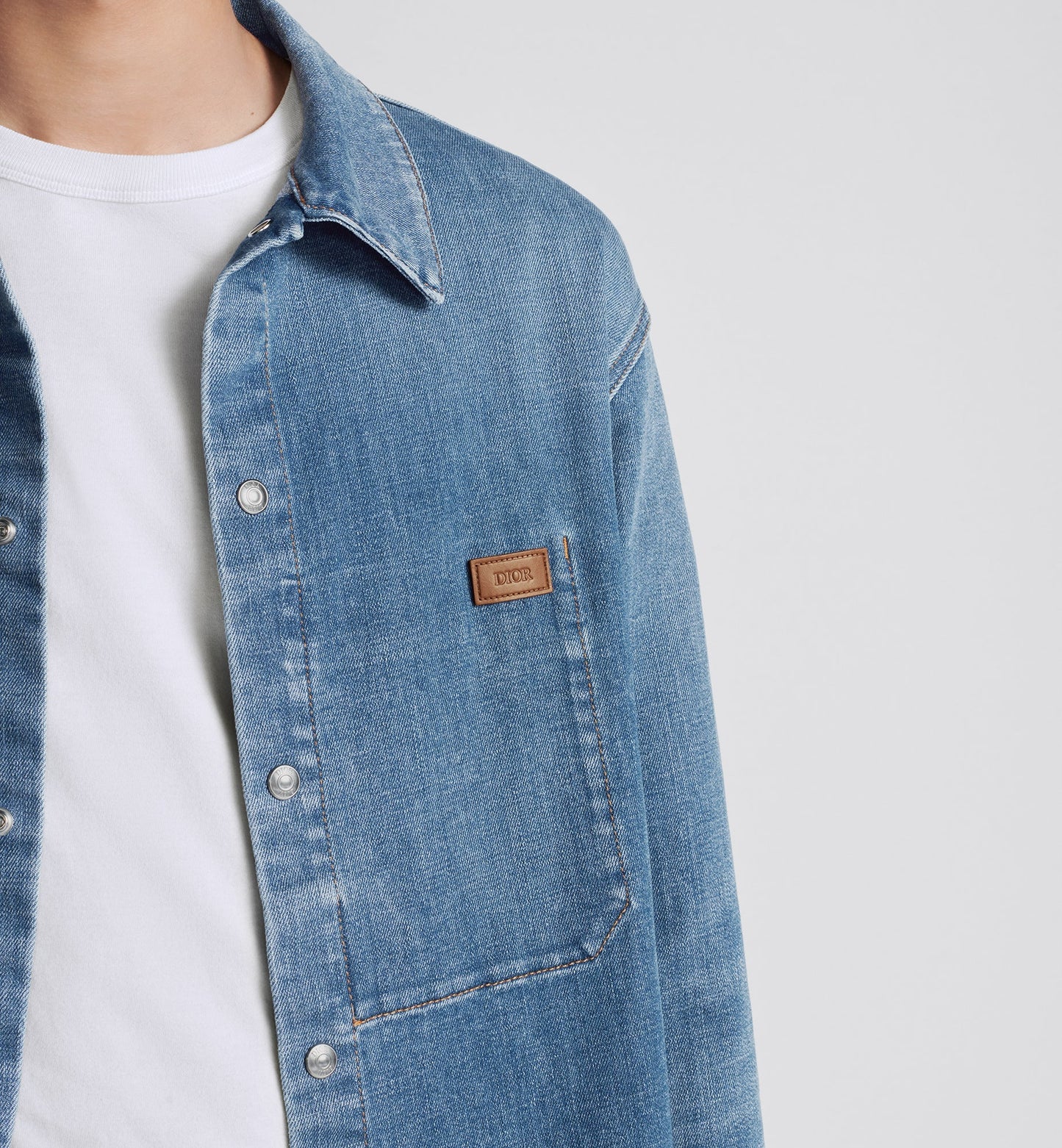 Overshirt • Blue Cotton-Blend Twill