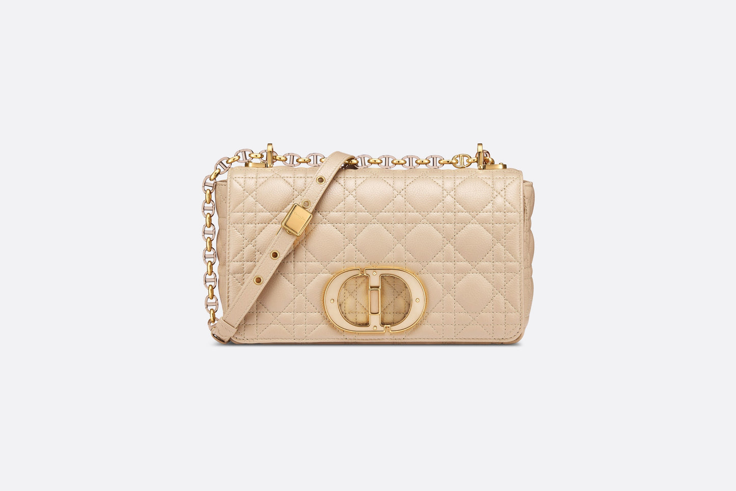 Medium Dior Caro Bag • Powder Beige Cannage Calfskin