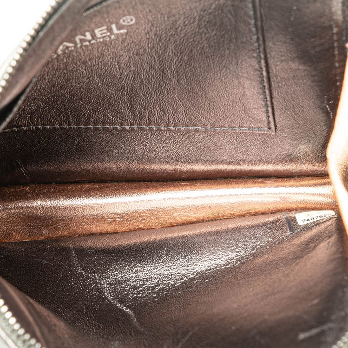 Silver Chanel Chocolate Bar Lambskin Handcuff Wristlet Clutch Bag