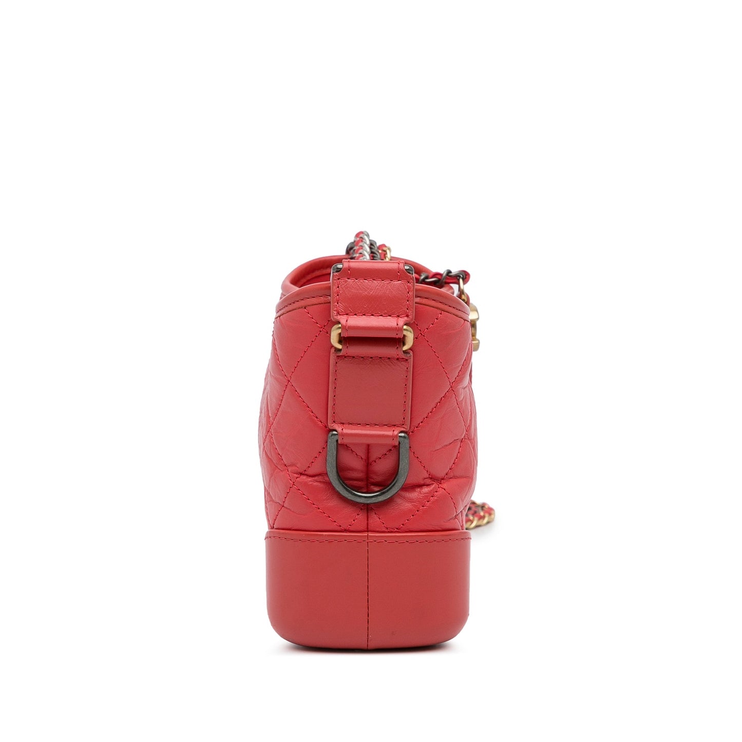 Red Chanel Small Chevron Lambskin Gabrielle Crossbody