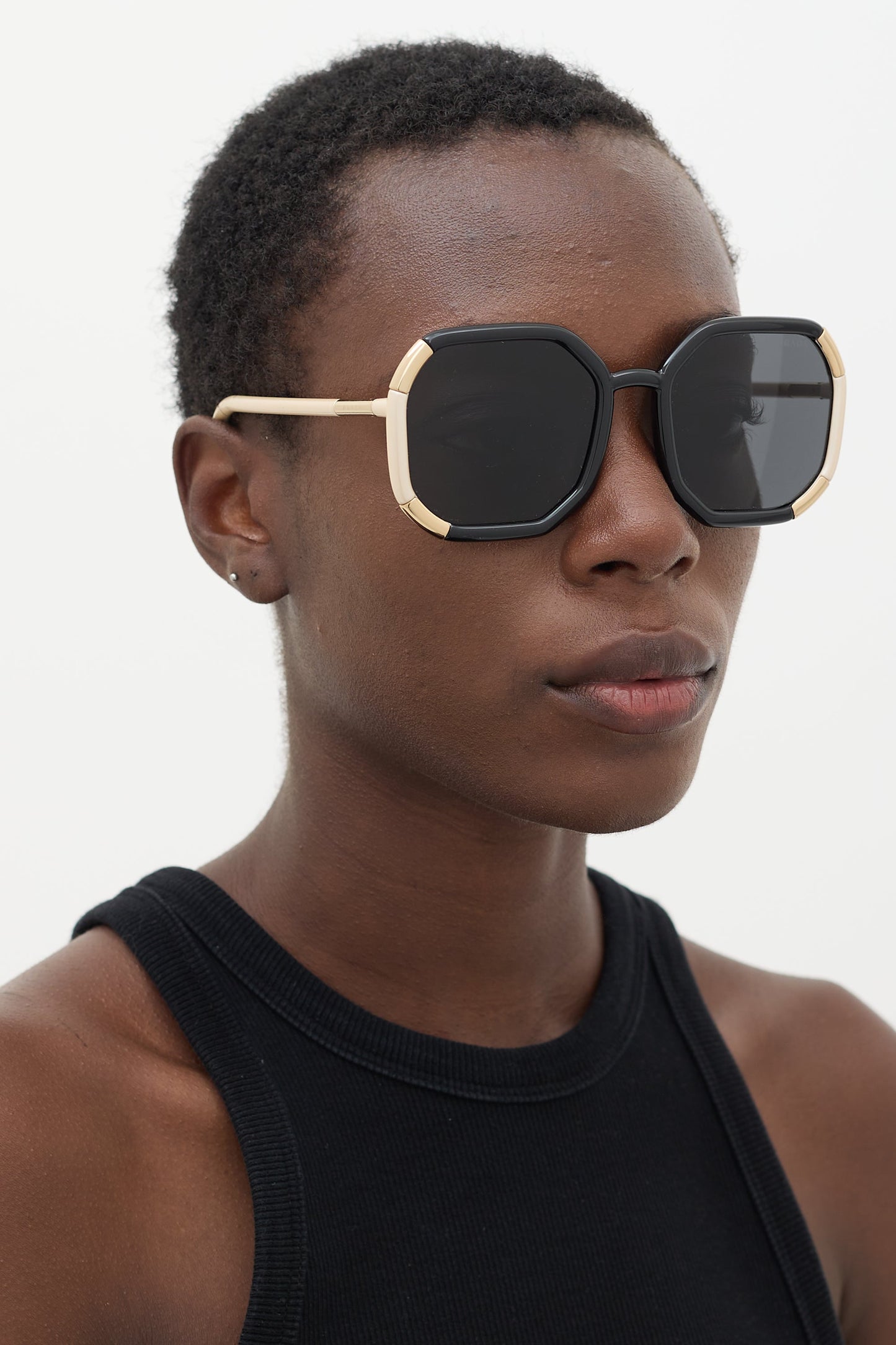 Black & Beige SPR20X Square Sunglasses
