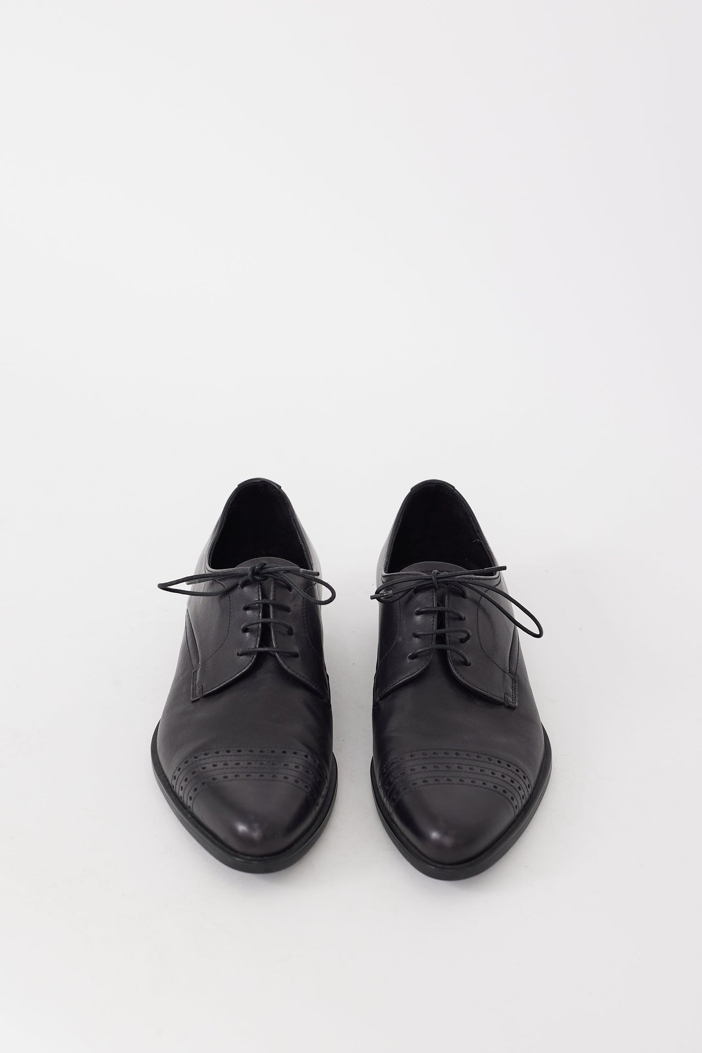 Black Leather Pointed Toe Dress Shoe
