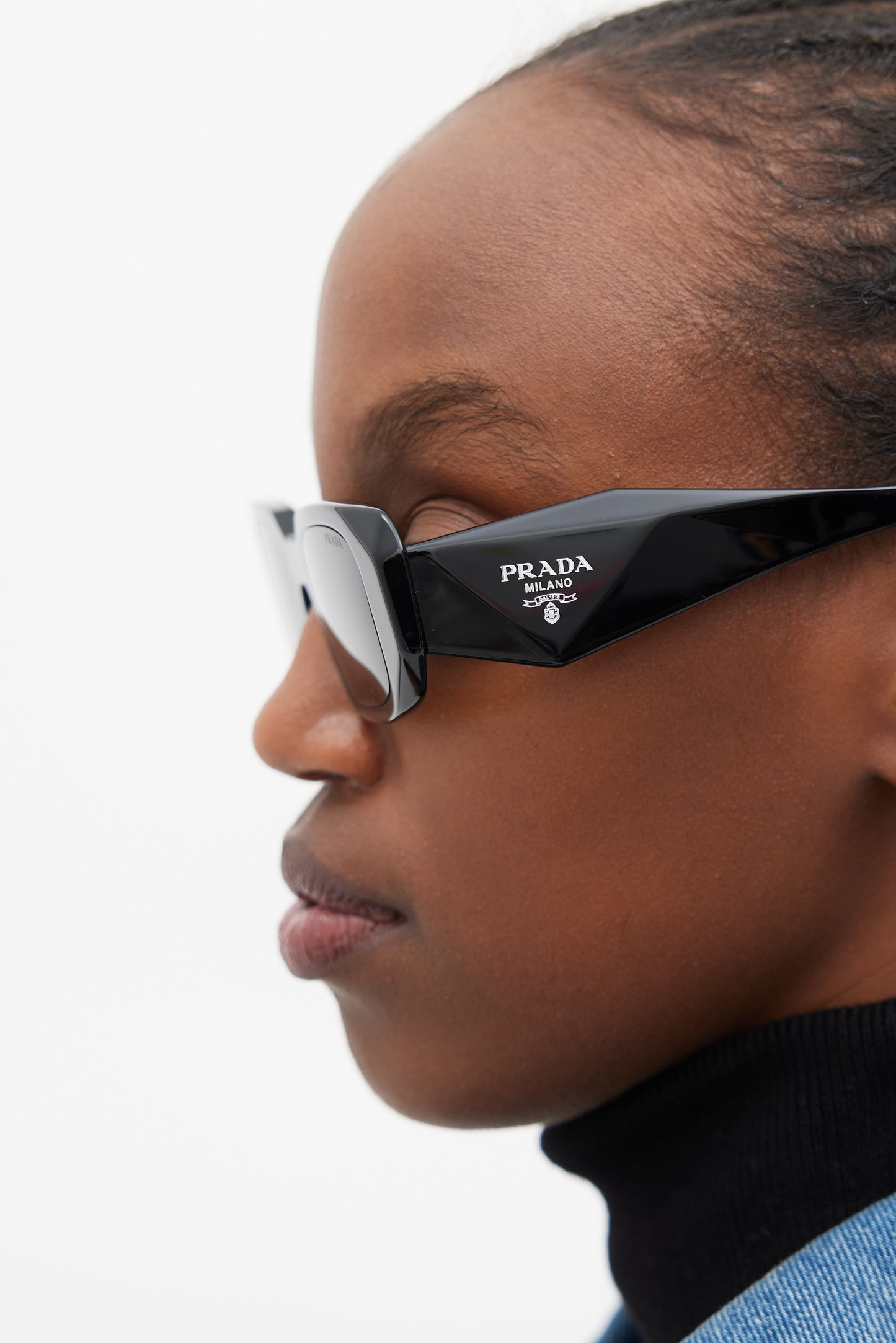 Black & Silver PR17WS Rectangular Sunglasses