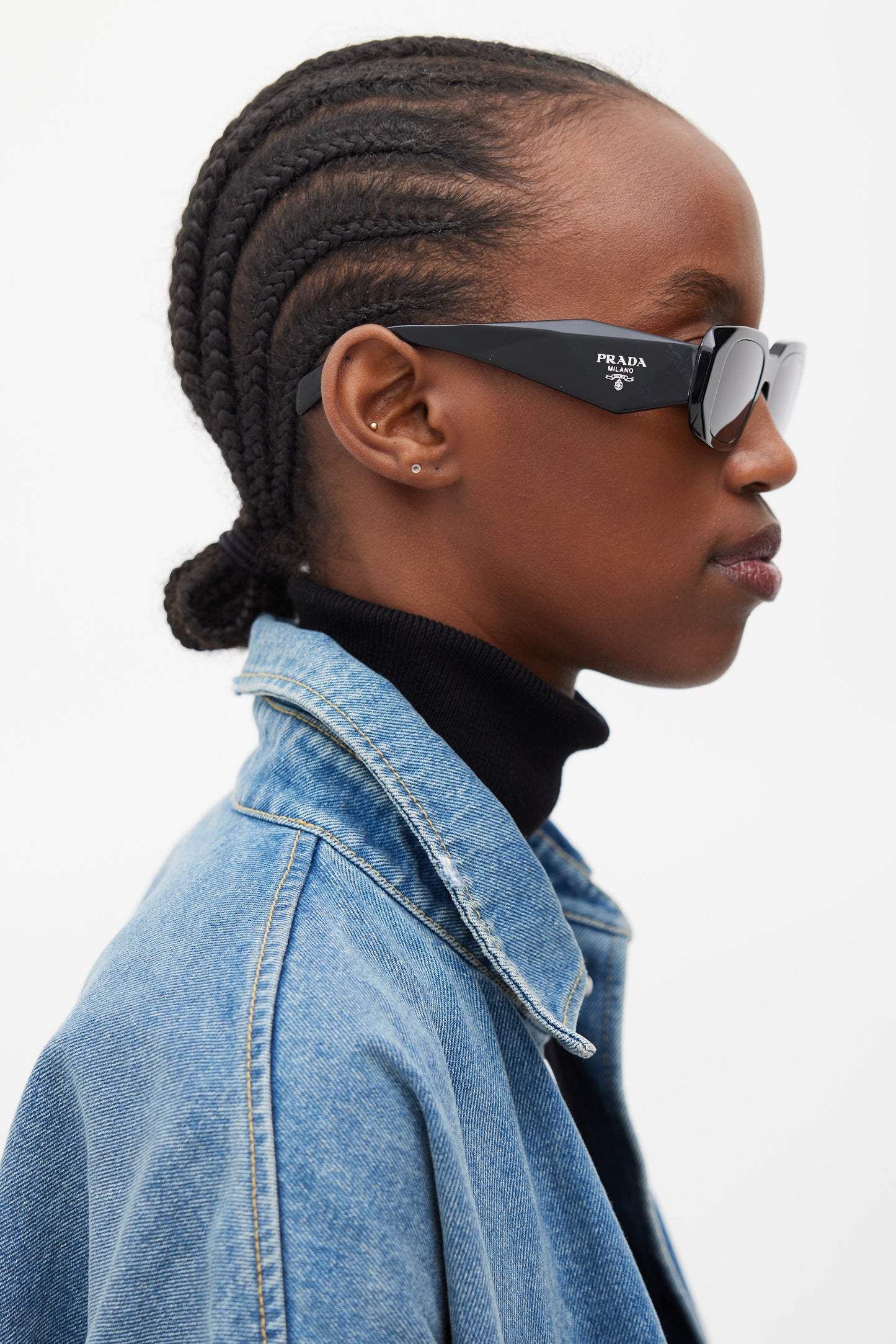 Black & Silver PR17WS Rectangular Sunglasses