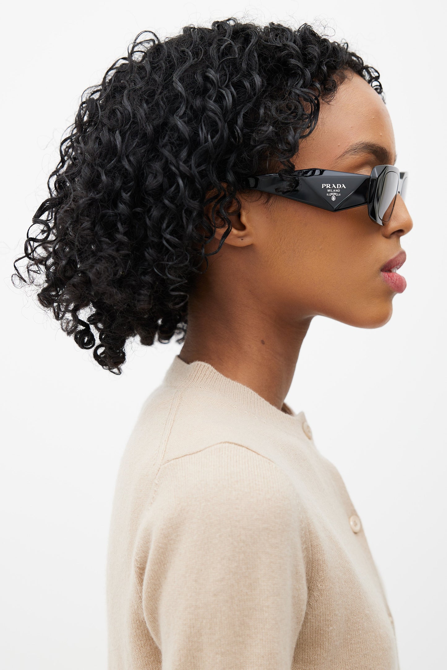 Black SPR17W Rectangular Sunglasses
