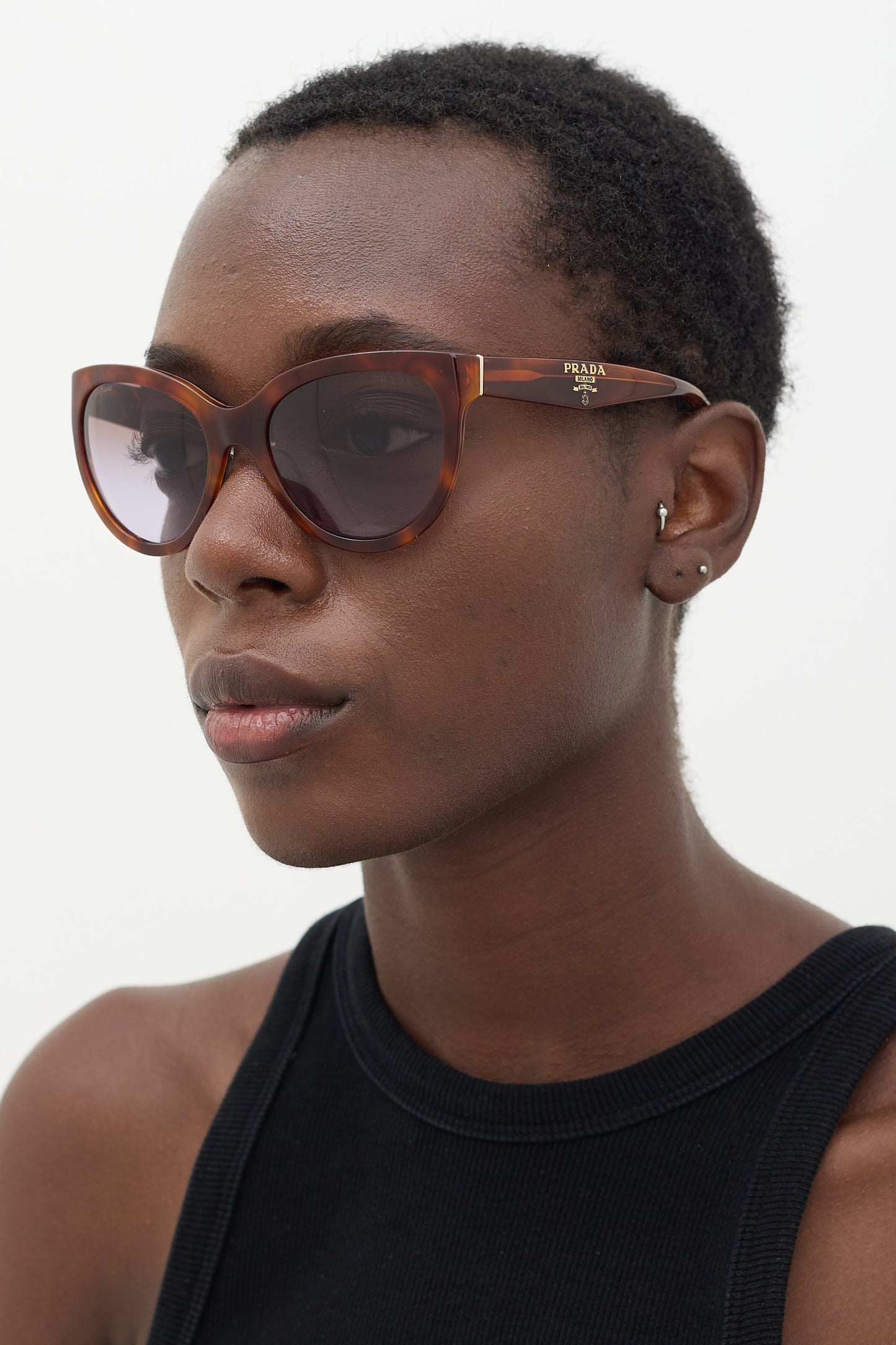 Brown SPR05P Marbled Cateye Sunglasses