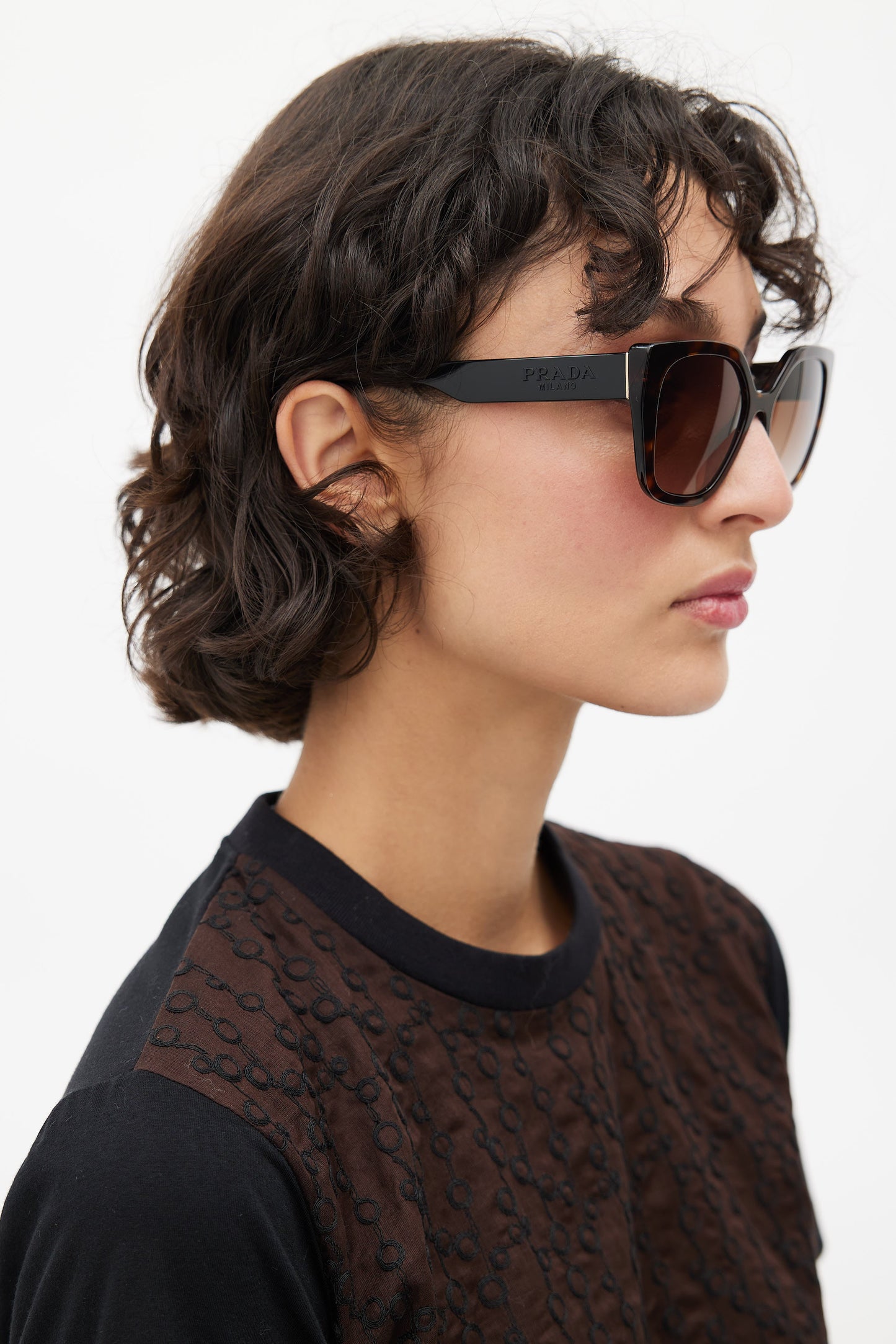Brown SPR24X Square Sunglasses