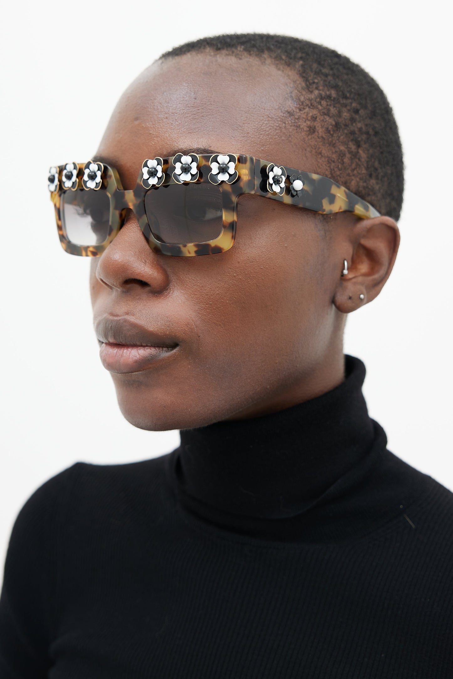 Brown SPR25P Floral Sunglasses