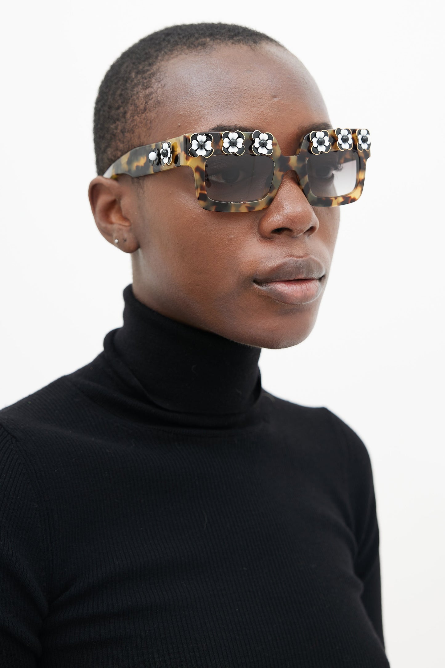 Brown SPR25P Floral Sunglasses