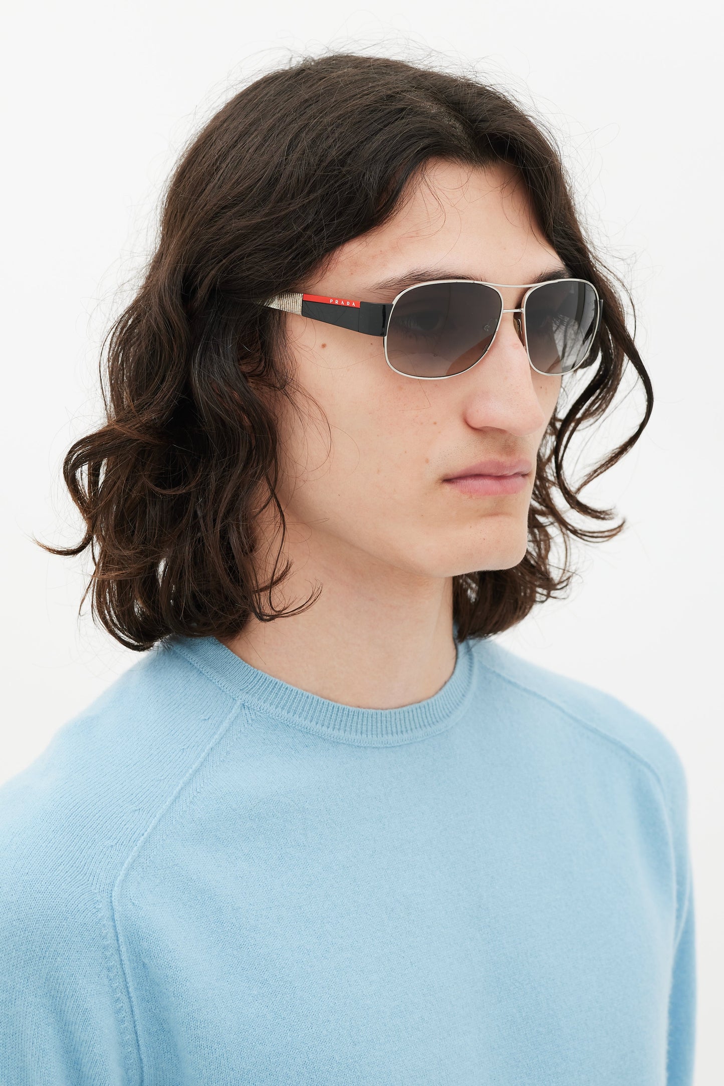 Silver & Multicolour SPS56H Aviator Sunglasses