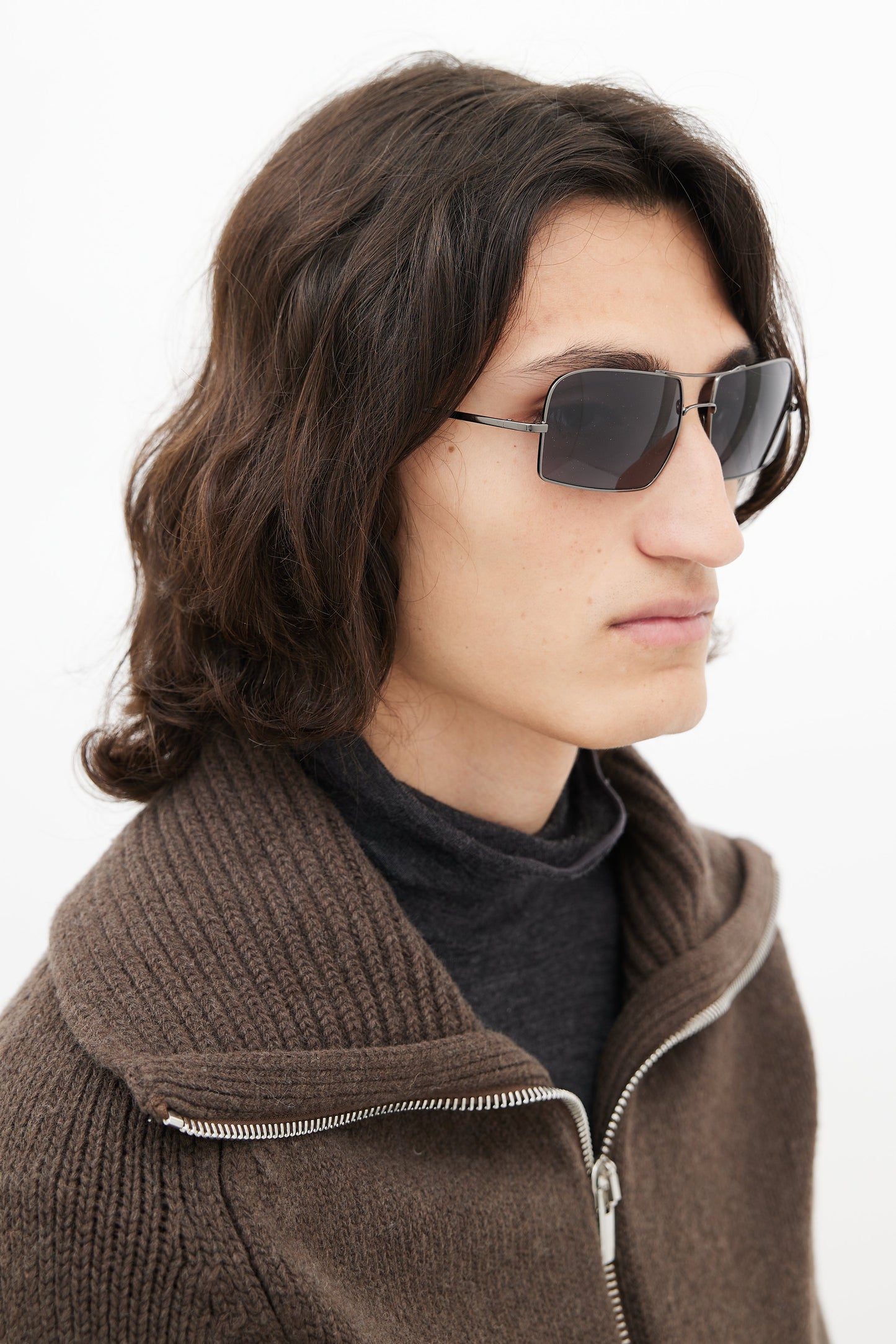 Silver SPR57B Square Sunglasses