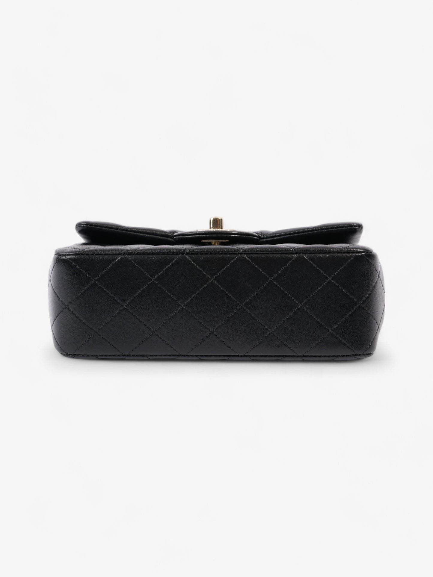 Chanel Rectangular Top Handle Bag Black Lambskin Leather Mini
