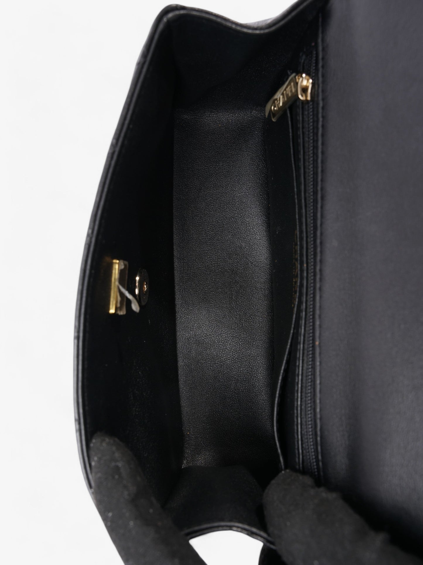 Chanel Rectangular Top Handle Bag Black Lambskin Leather Mini