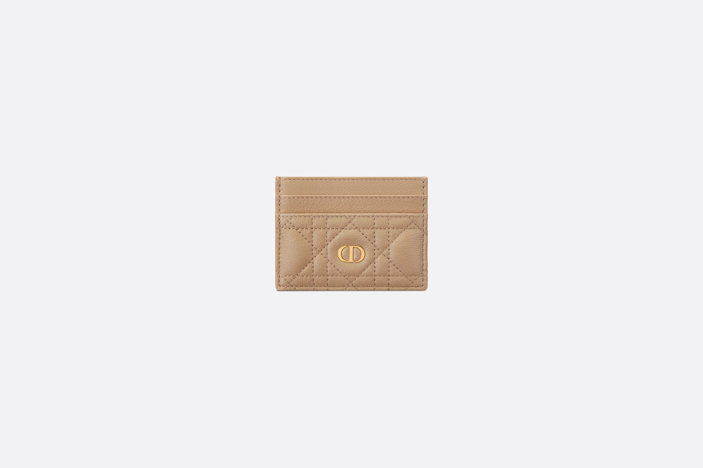 Dior Caro Five-Slot Card Holder • Biscuit Supple Cannage Calfskin