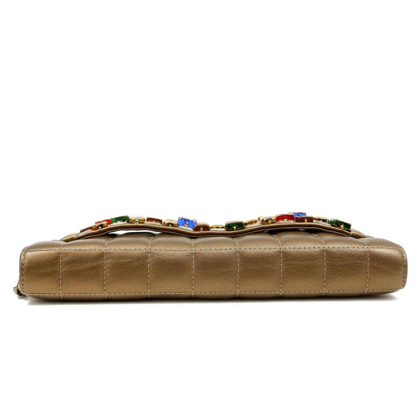 Chanel Byzance Bronze Leather Jeweled Evening Bag