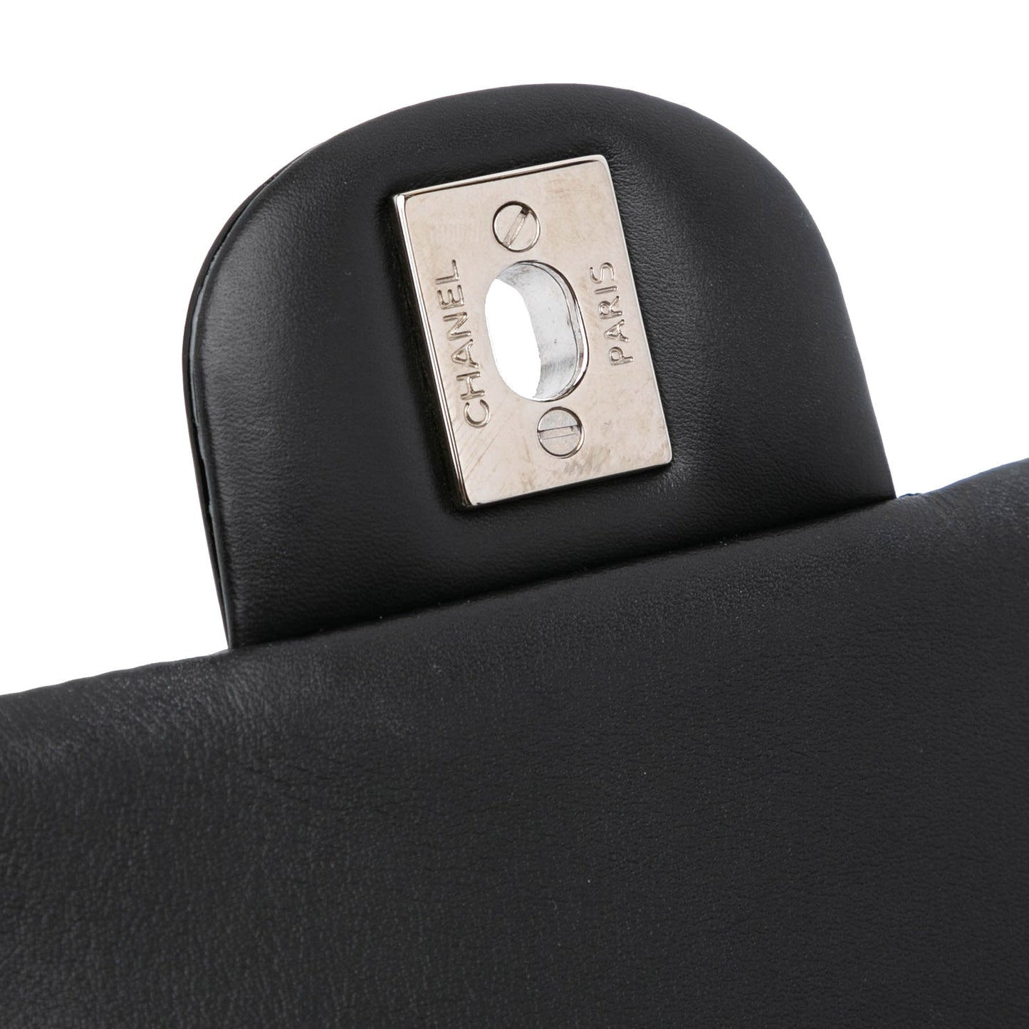 Black Chanel Mini Square Classic Patent Single Flap Crossbody Bag