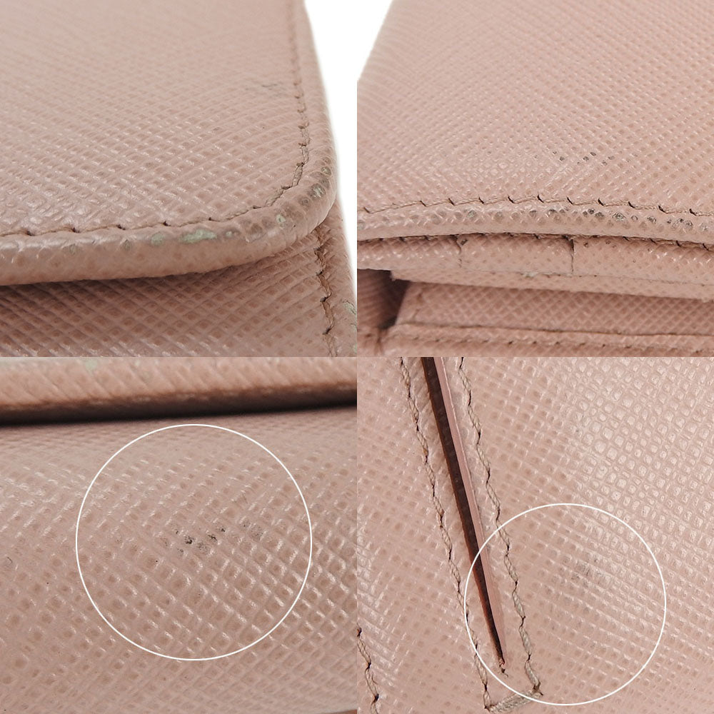 PRADA Long Wallet Purse 1MH132 leather Light pink Safiano Women Used