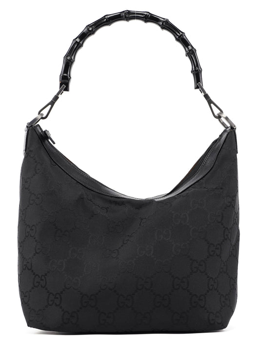 000 0531 Black GG Bamboo Shoulder Bag