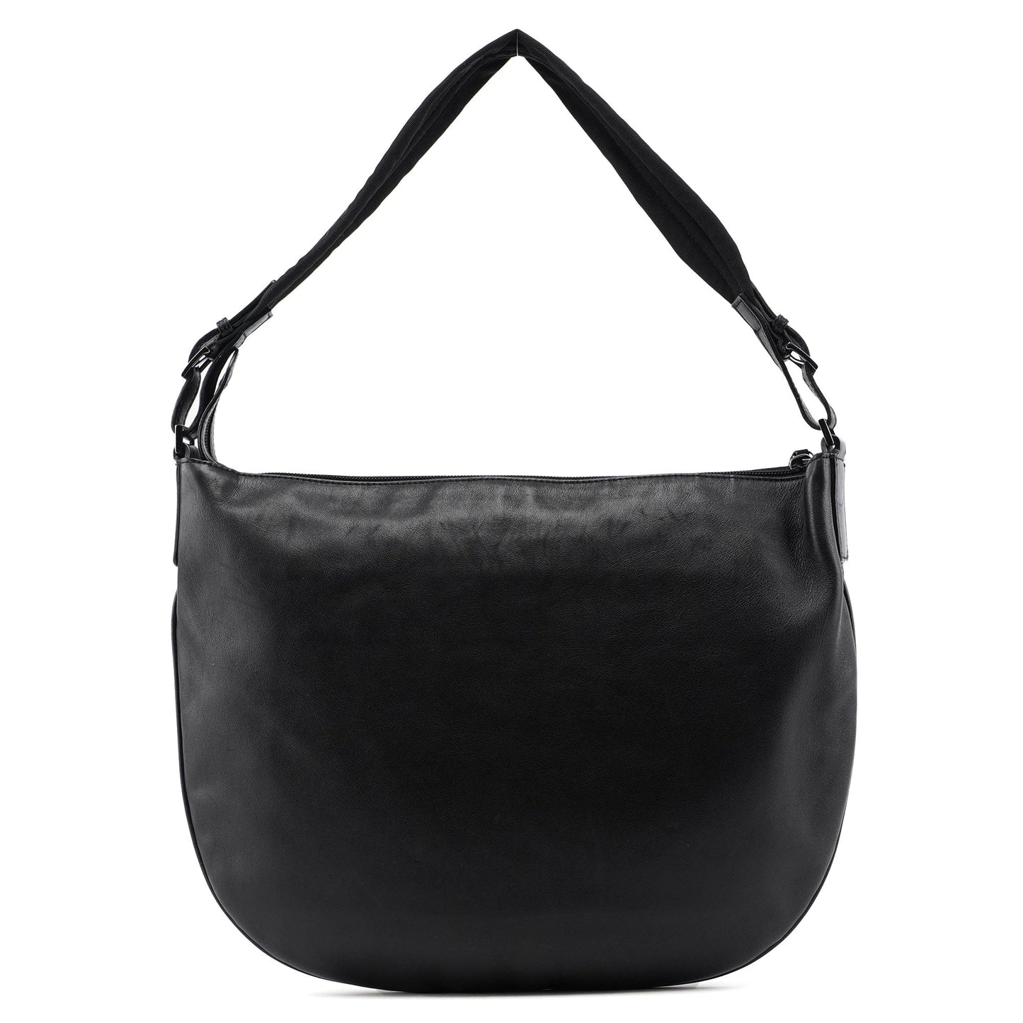 001 1206 Black Calfskin Hobo Shoulder Bag