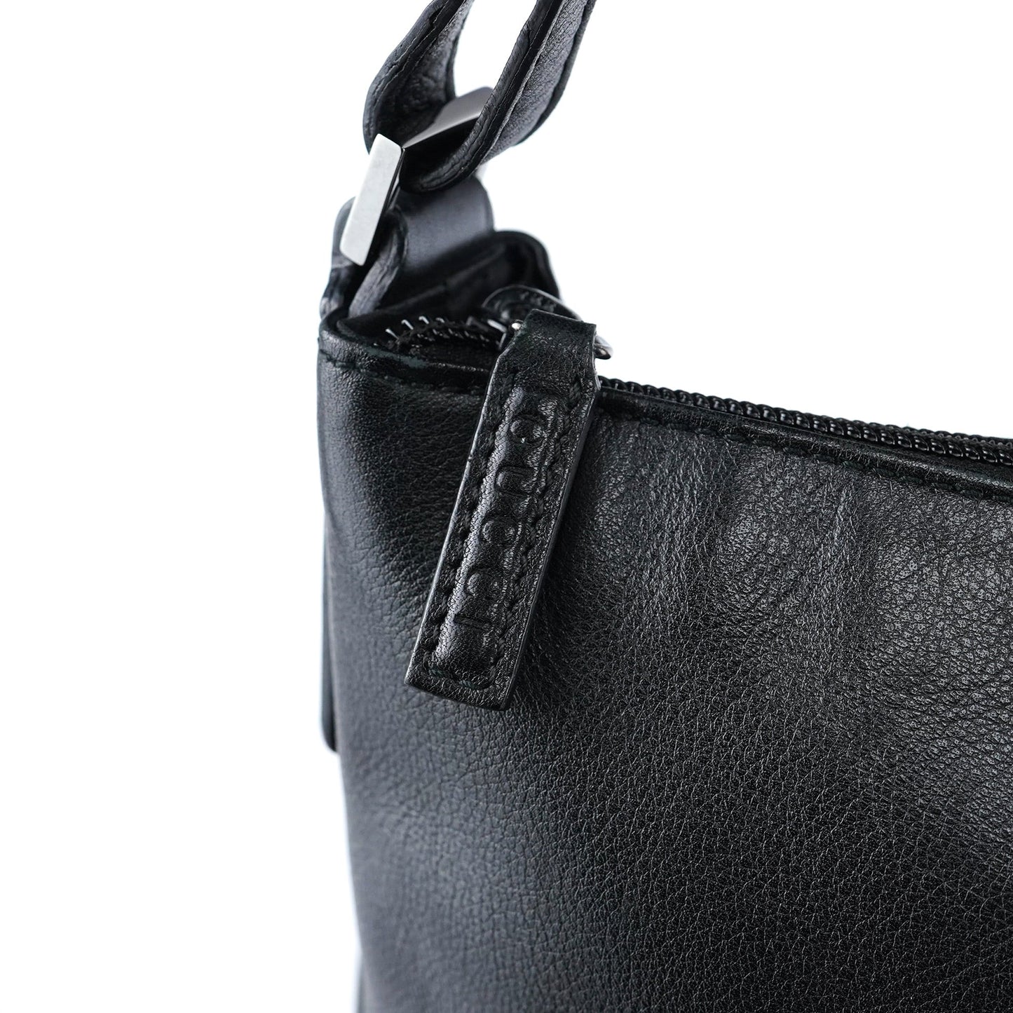 001 1206 Black Calfskin Hobo Shoulder Bag