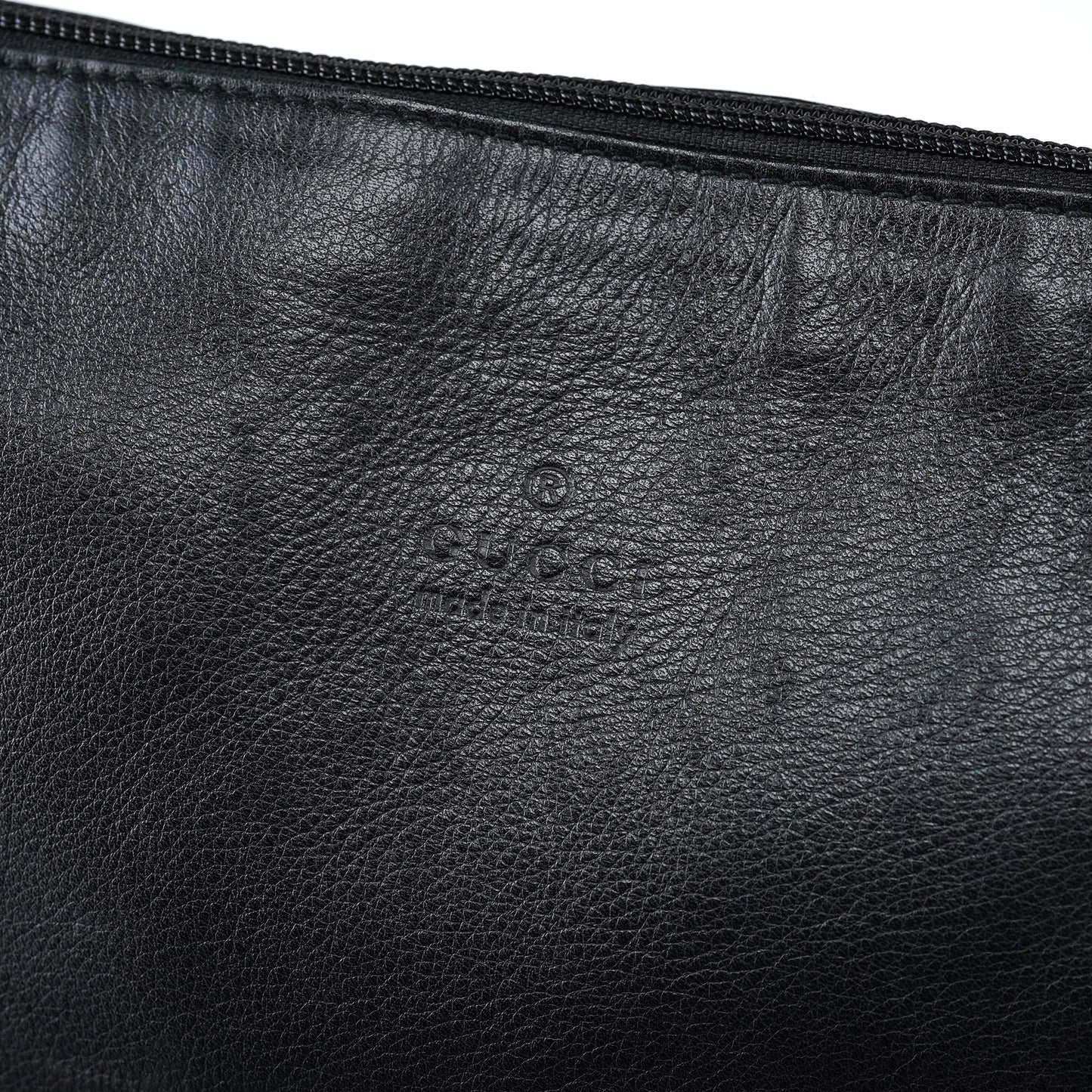 001 1206 Black Calfskin Hobo Shoulder Bag