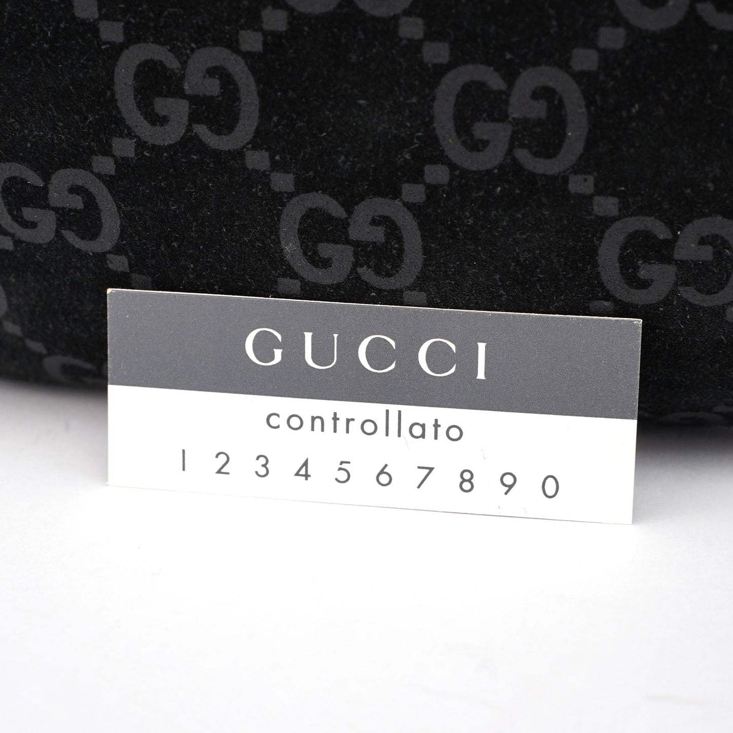 001 1206 Black Suede GG Shoulder Bag