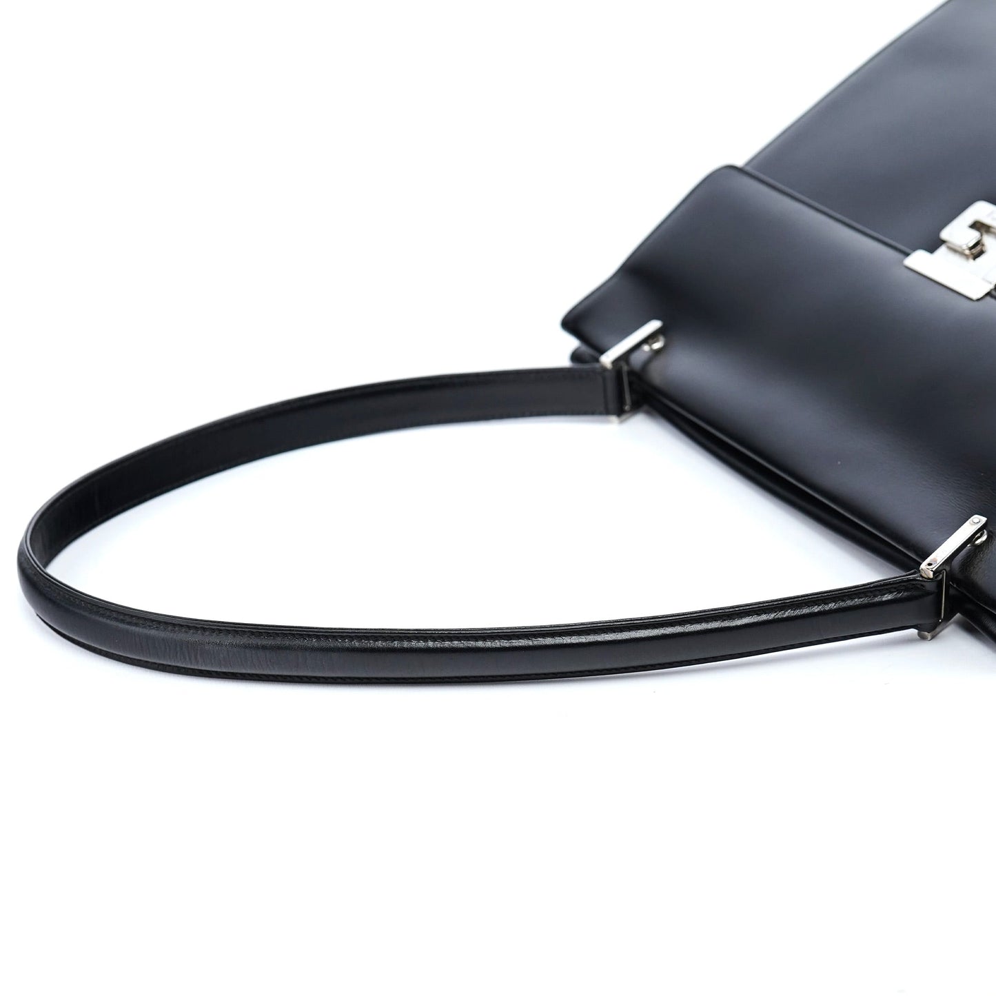001 1364 Black Calfskin Square G Shoulder Bag