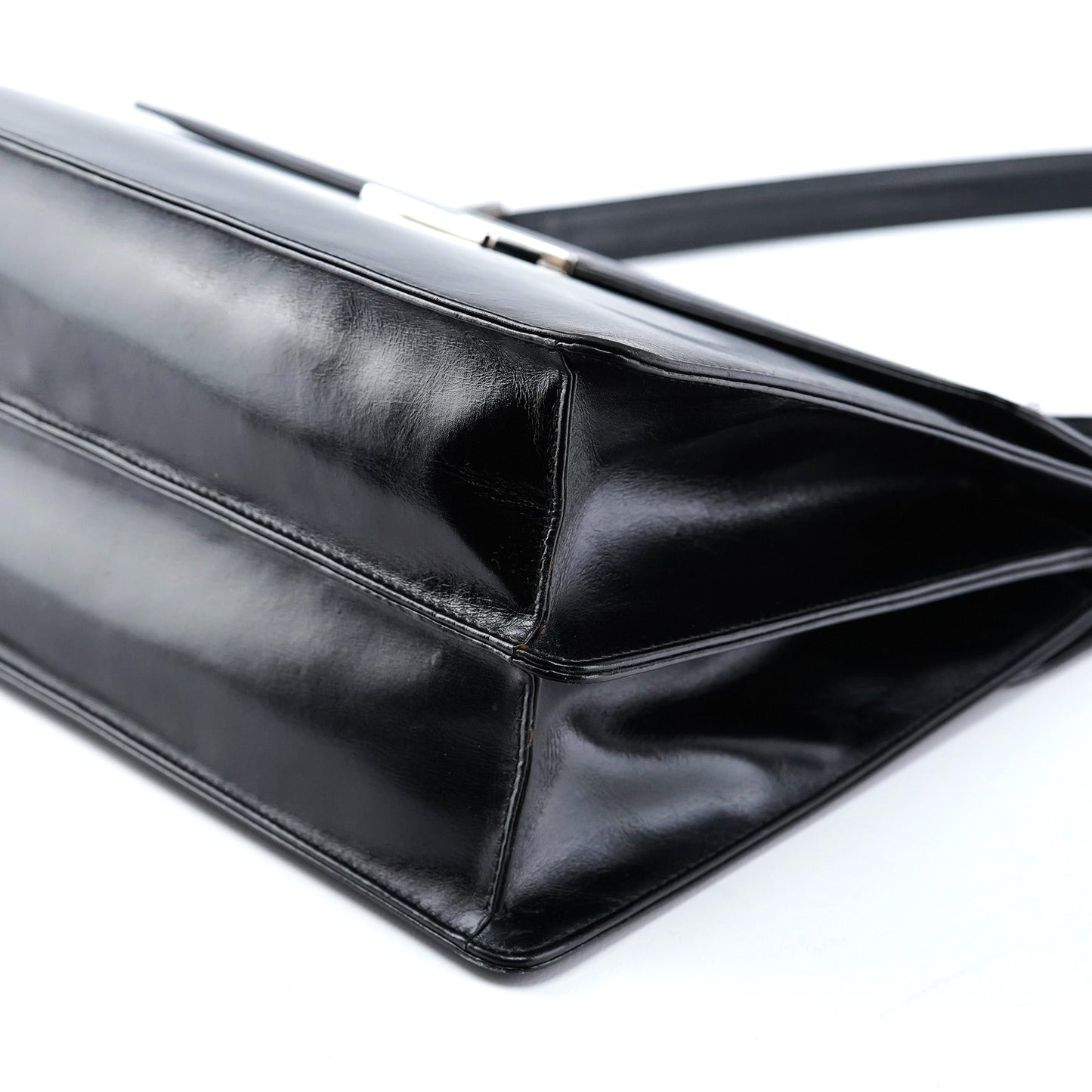 001 1364 Black Calfskin Square G Shoulder Bag