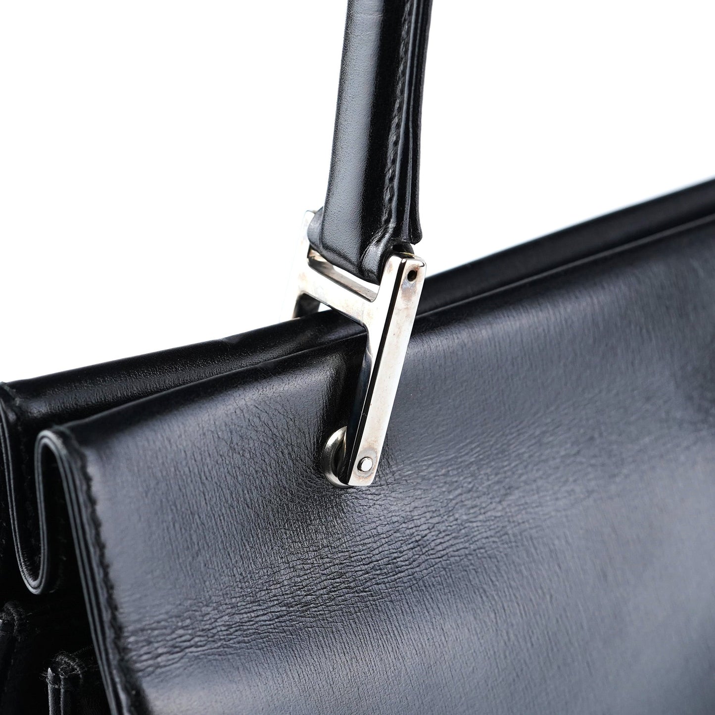 001 1364 Black Calfskin Square G Shoulder Bag
