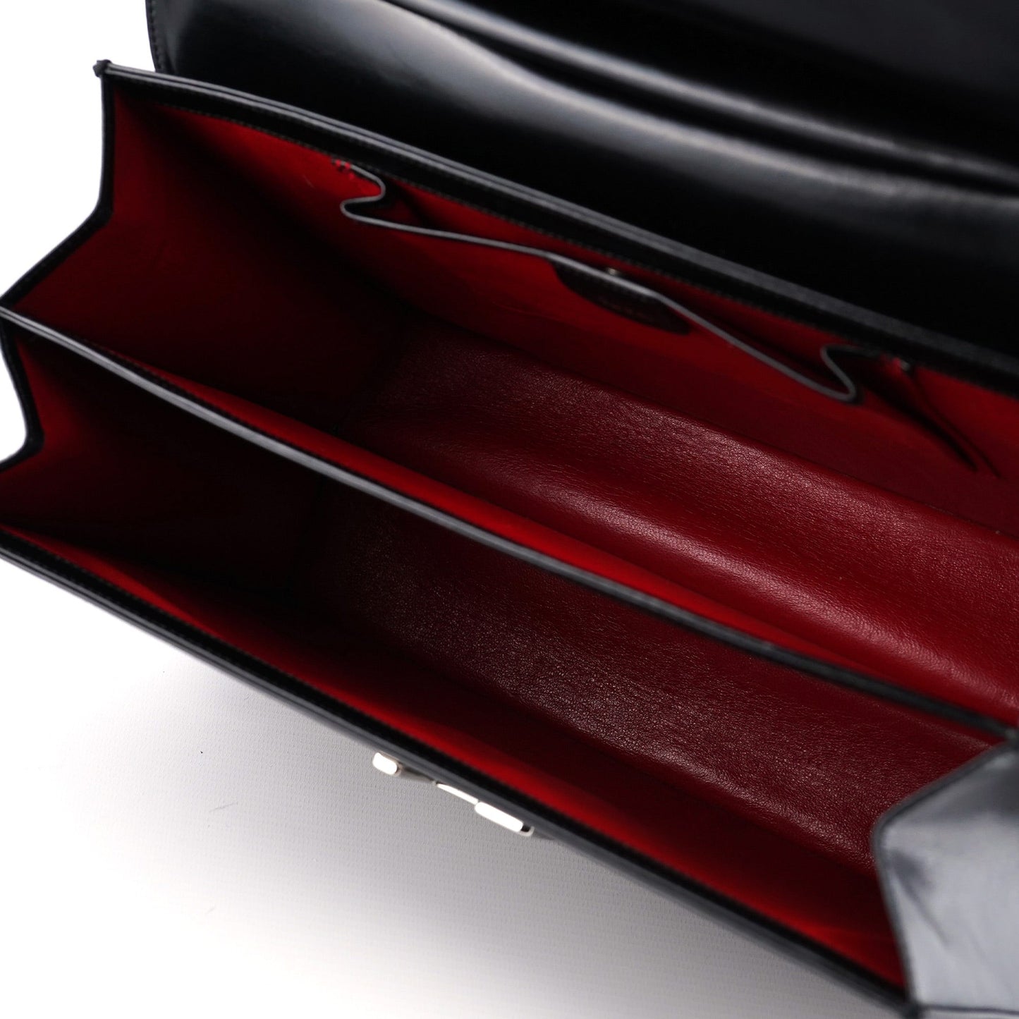 001 1364 Black Calfskin Square G Shoulder Bag