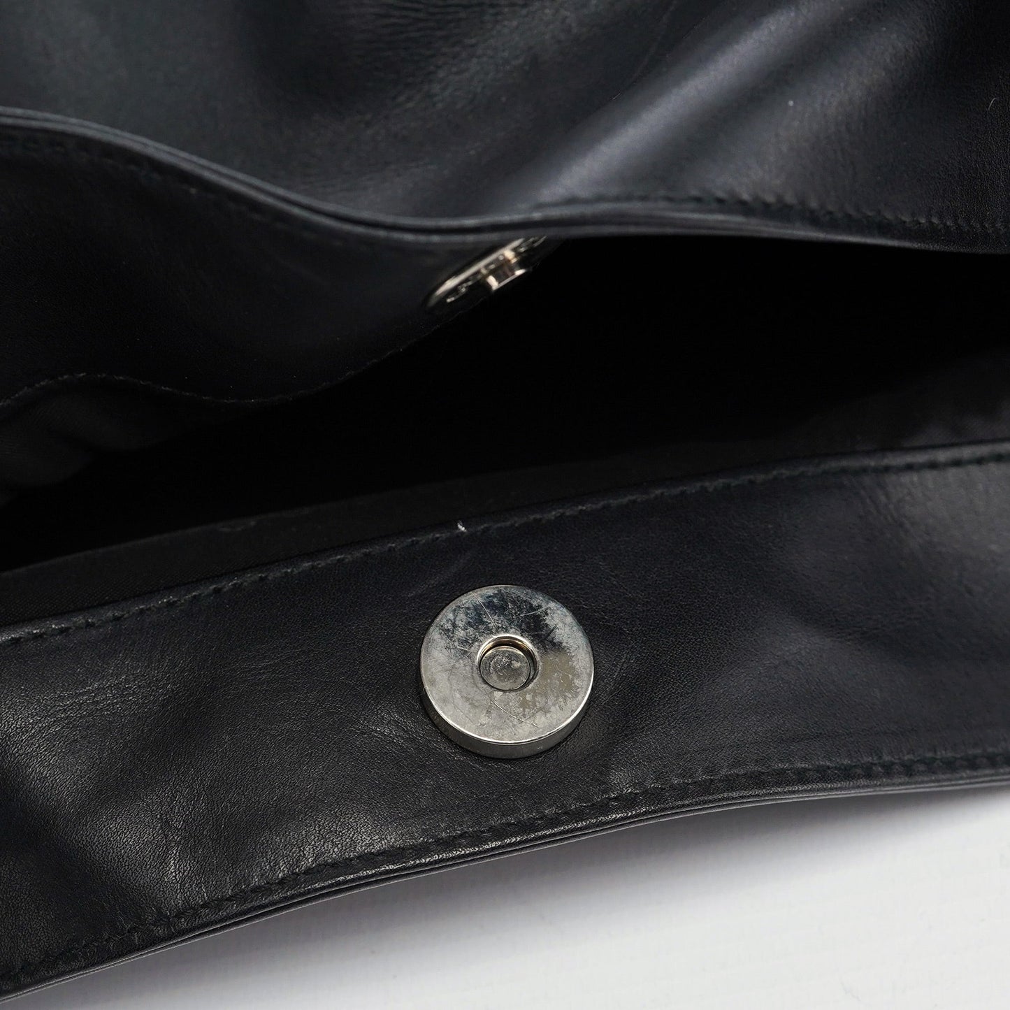 001 1577 Black Calfskin Bamboo 2-Way Bag