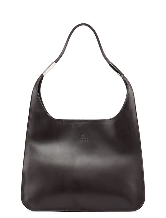 001 3167 Brown Calfskin Hobo Shoulder Bag