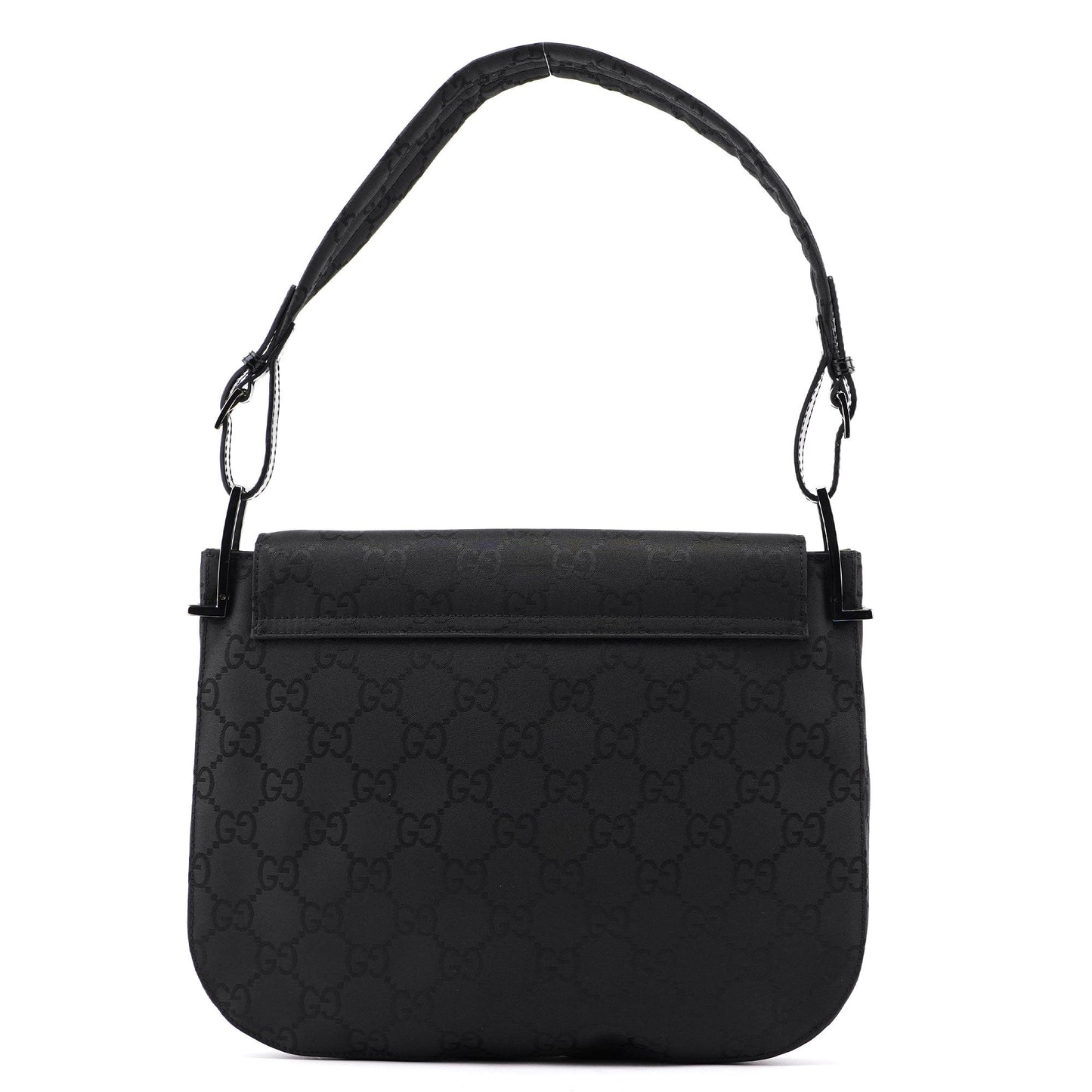 001 3195 Black GG Flap Hobo Shoulder Bag